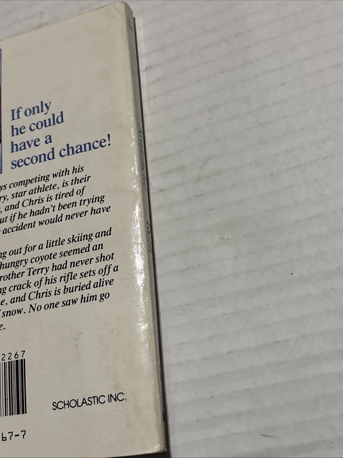 Avalanche Arthur Roth Paperback Scholastic Printing Vintage Drama Kids Book