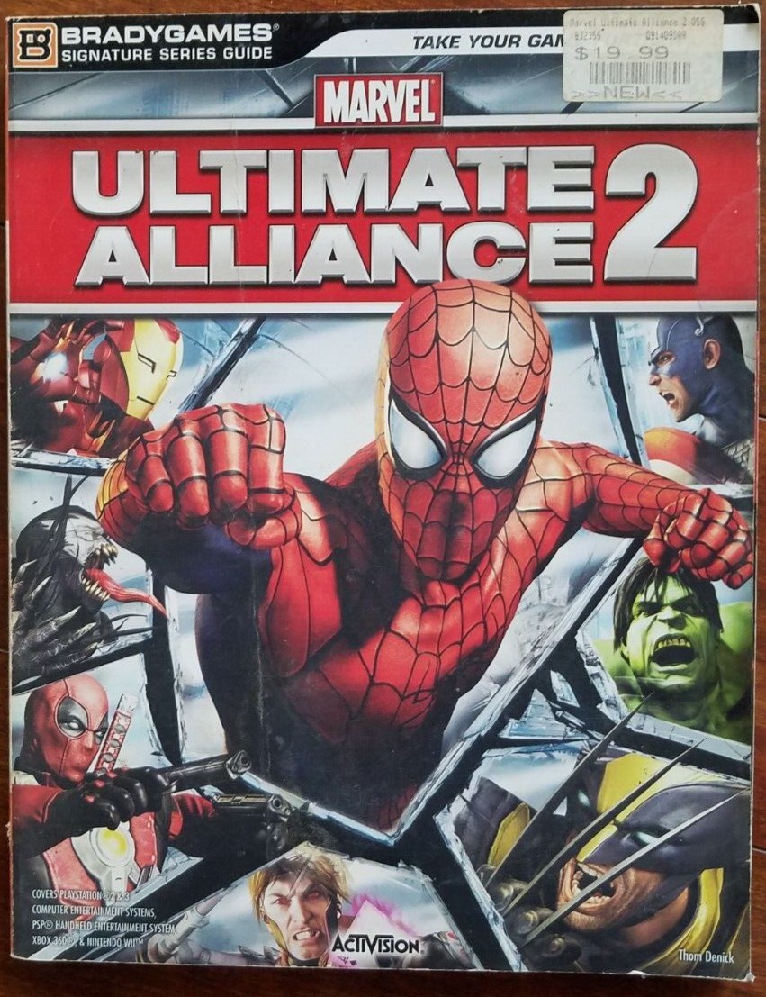Marvel Ultimate Alliance 2 Brady Games Paperback For PS2-3 XBOX 360 301 PAGES