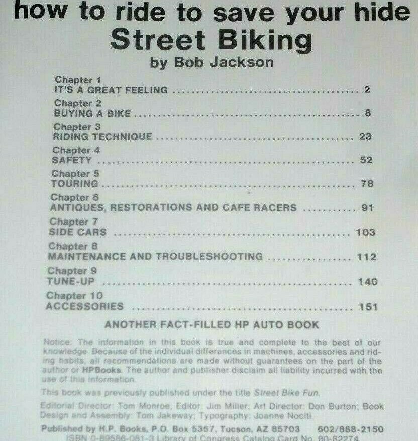 HOW TO RIDE TO SAVE YOUR LIFE: STREET BIKING By Bob Jackson Excellent Condition