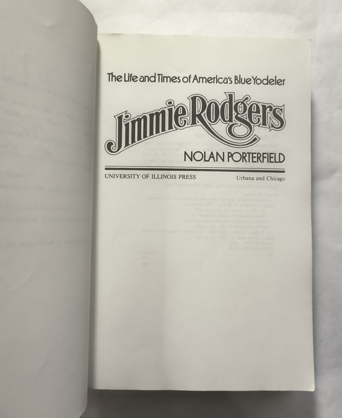 Jimmie Rodgers: The Life and Times … by Nolan Porterfield Paperback / softback