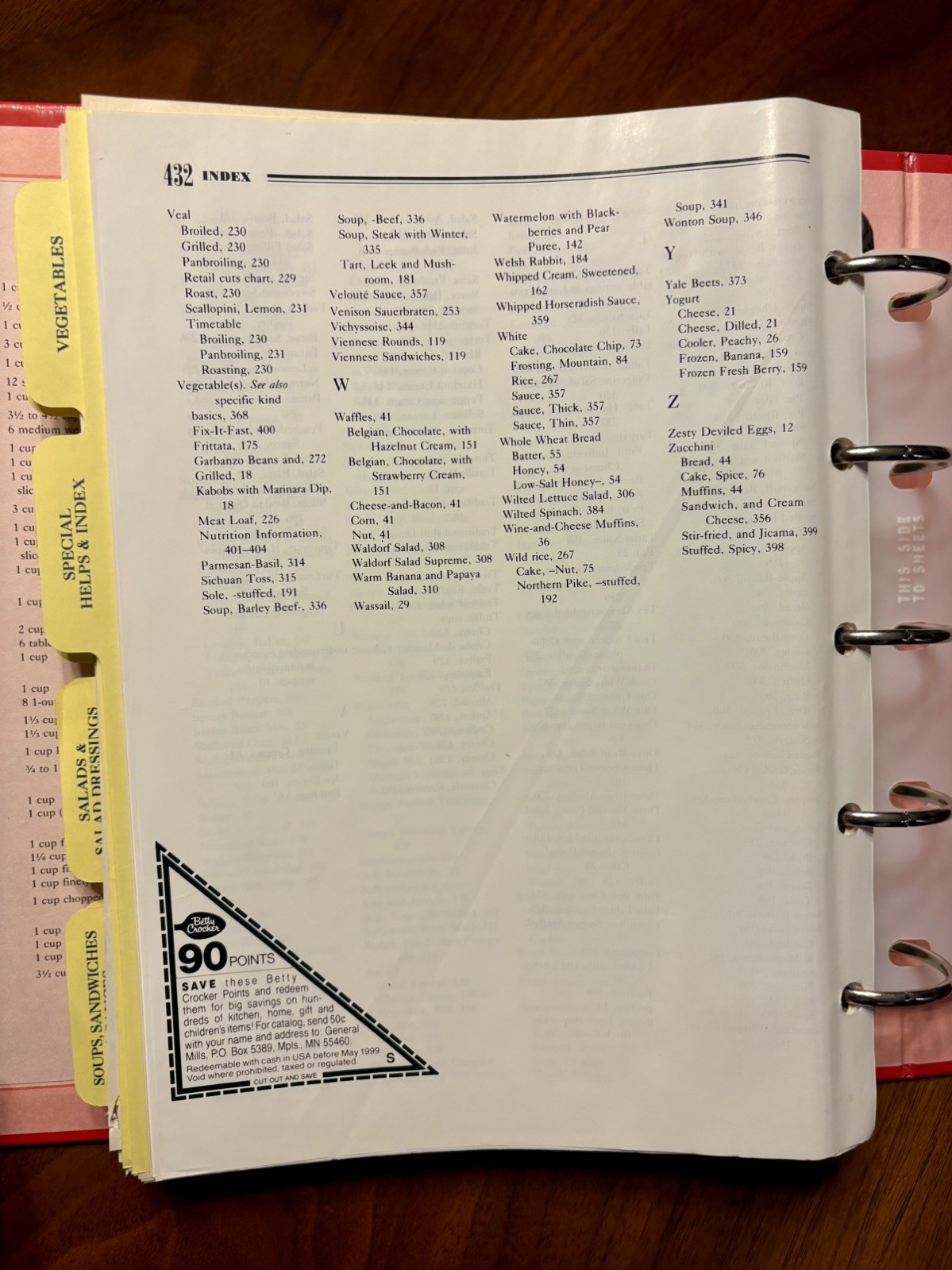 Betty Crocker 40th Anniversary 5 Ring Binder Hardcover Cookbook 432 Pages 1991