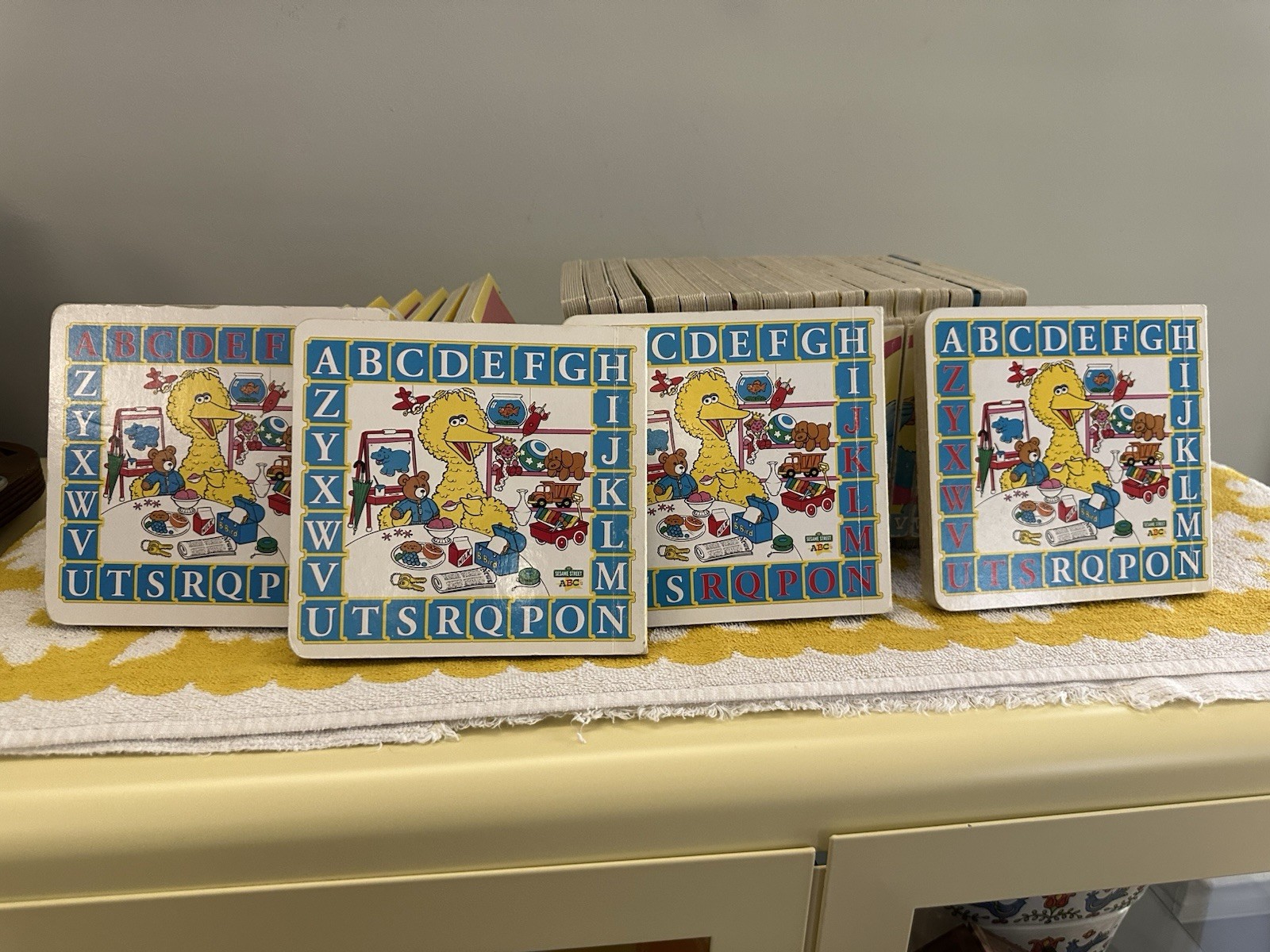 Vintage 26 Sesame Street Alphabet Interlocking ABC Board Book Set A-Z & Others!