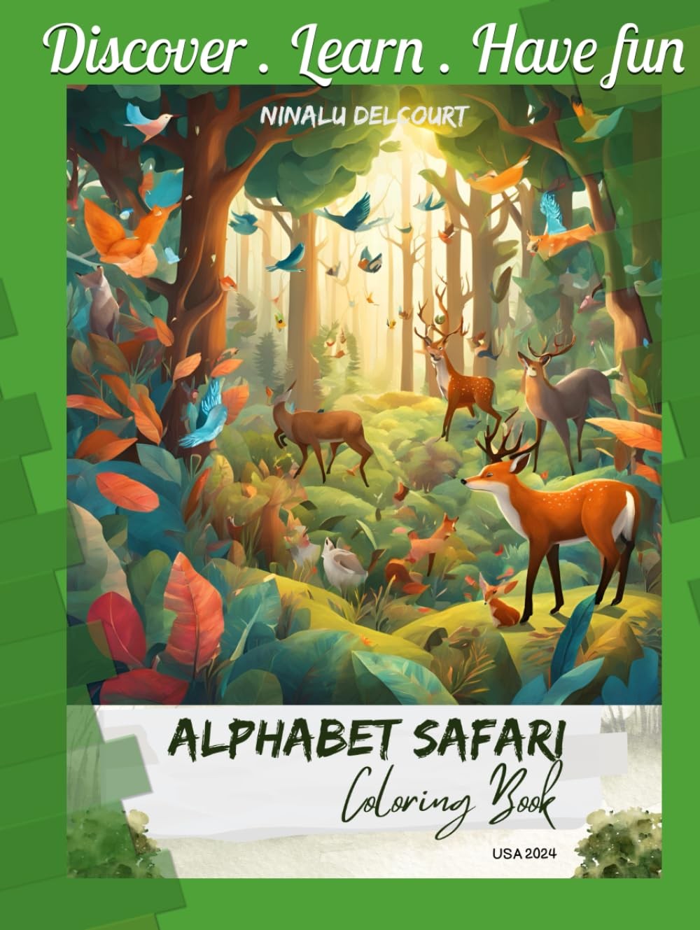 Alphabet Safari Coloring Book – Hardcover – 84 Pages: A Journey Through Lett…