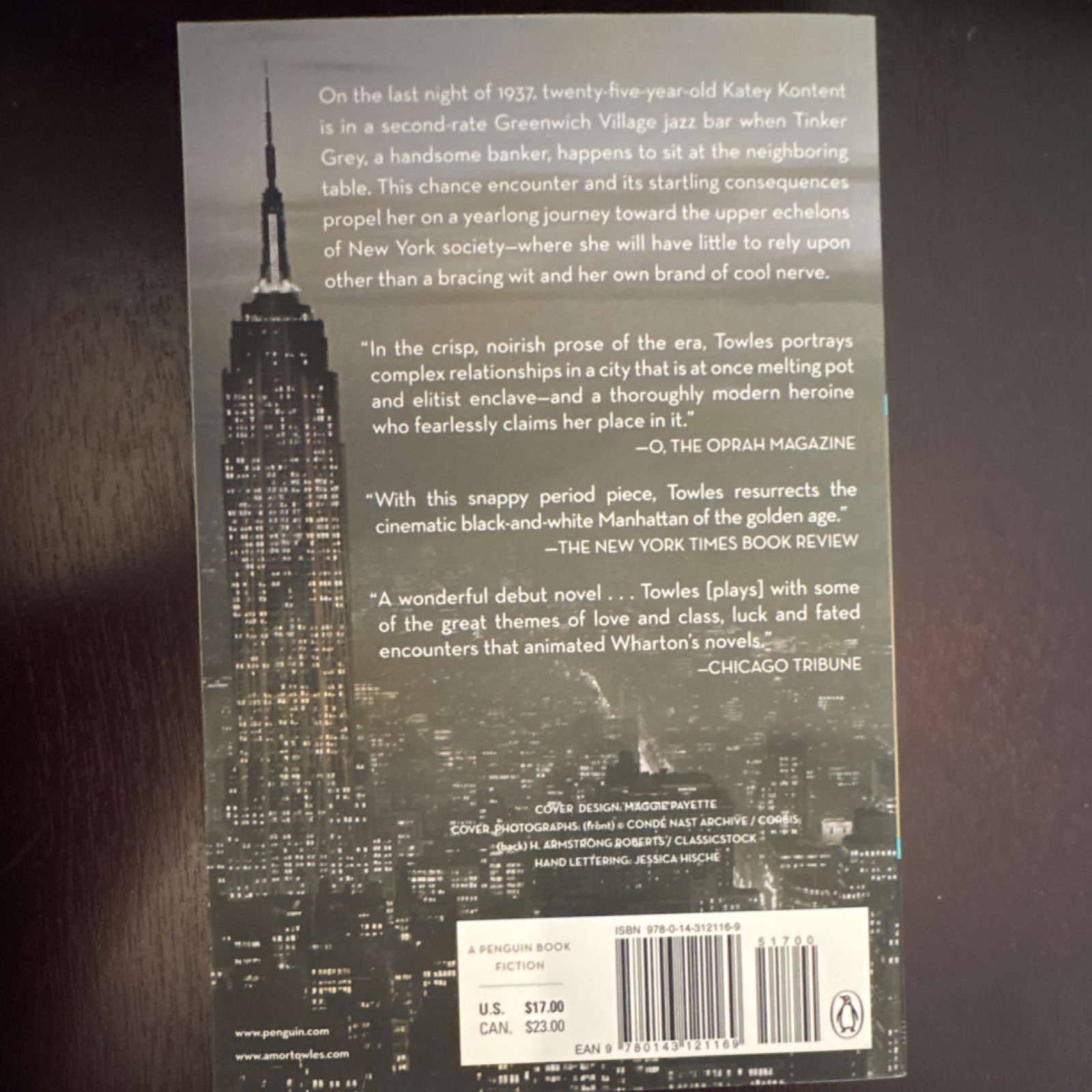 Rules of Civility by Amor Towles Paperback Penguin 2012 Fiction Love Class Luck