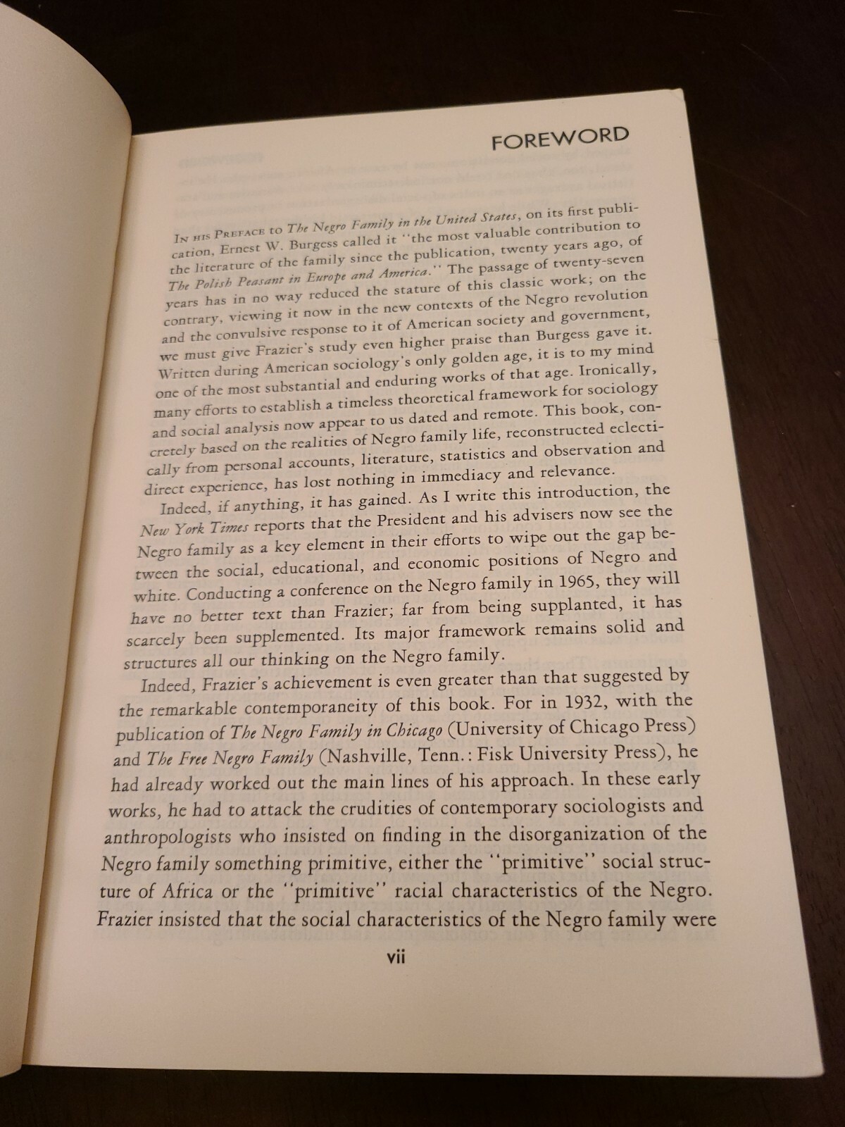 The Negro Family in the United States by E. Franklin Frazier, Revised, 1973, PB
