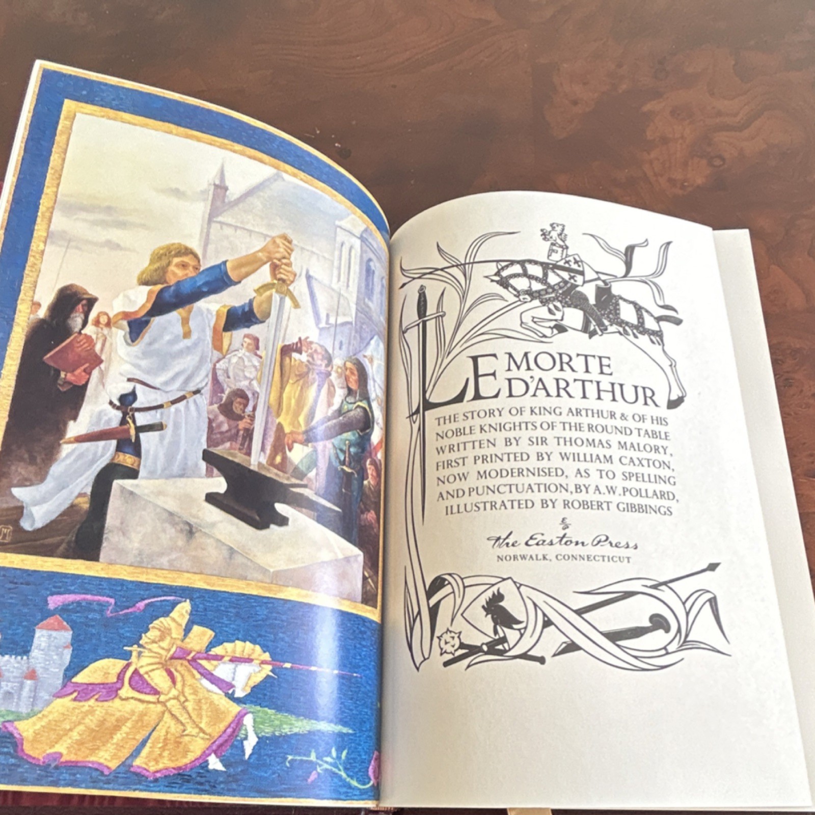 The Easton Press Le Morte D’Arthur Vol 1 Sir Thomas Malory Hardcover Illus 1985