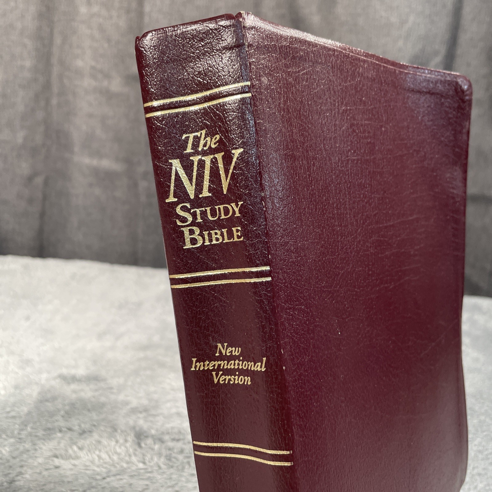 NIV Study Bible 10th Anniv. Edition New International Ver Burgundy Leather 1995