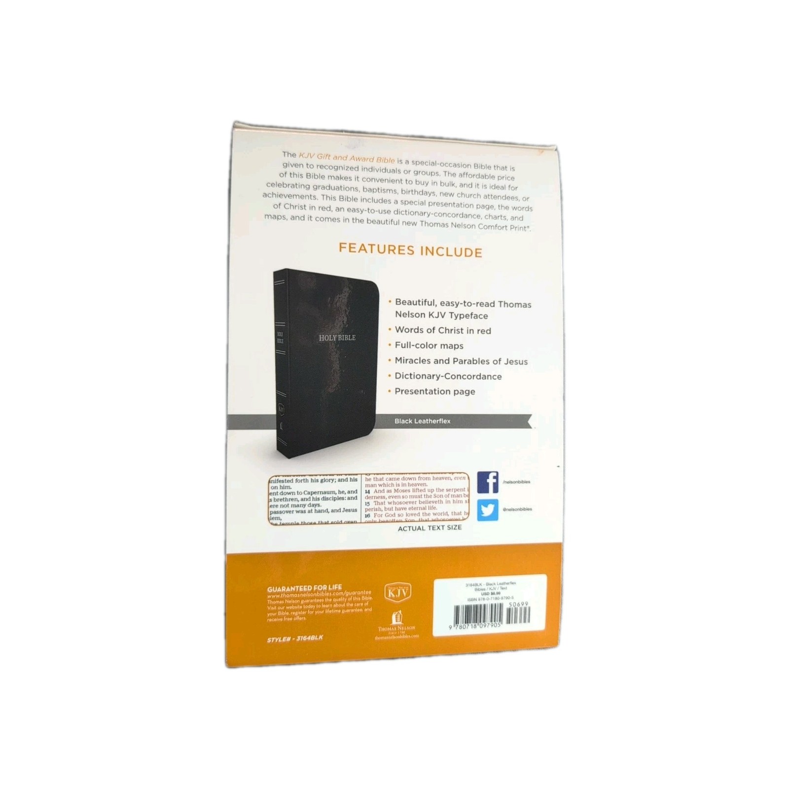 KJV Holy Bible: Gift and Award, Black Leather-Look, Red Letter, Comfort Print