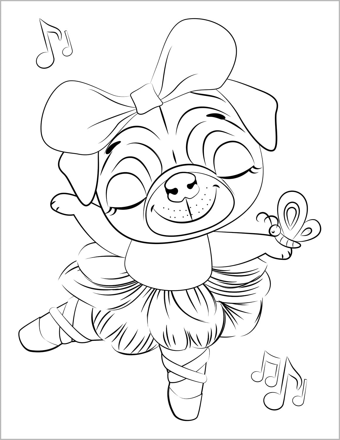 Cute Dogs Coloring Book for Kids Ages 4-8: Adorable Cartoon Dogs & Puppies