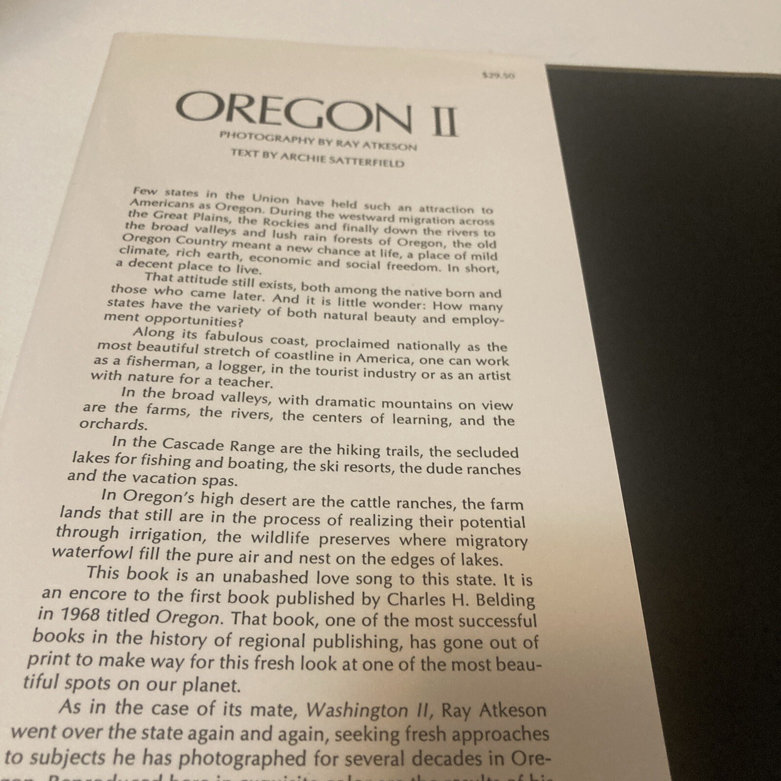 Oregon II Hardcover Large Table Top Book By Ray Atkeson With Dust Jacket…