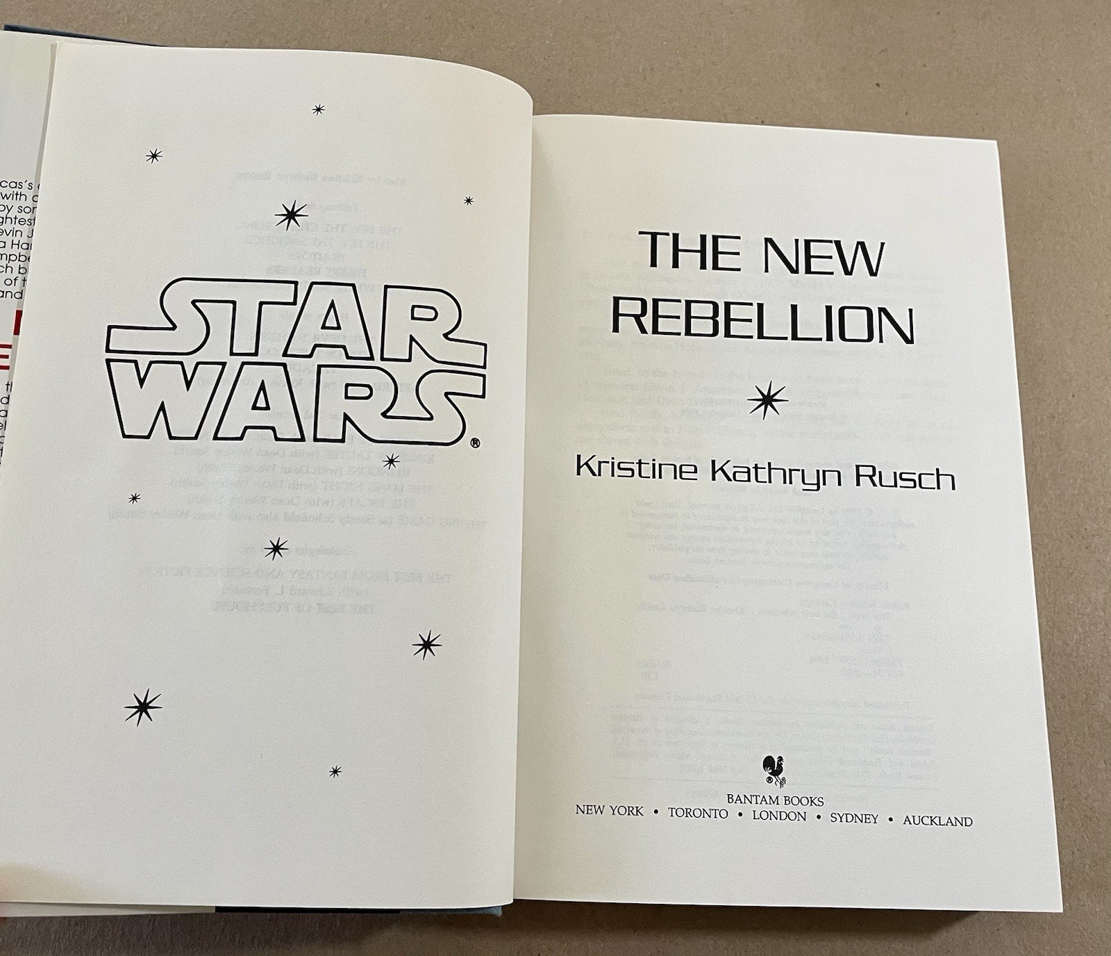 STAR WARS: The New Rebellion & The New Jedi Order: Vector Prime, 1ST PRTS, VG+