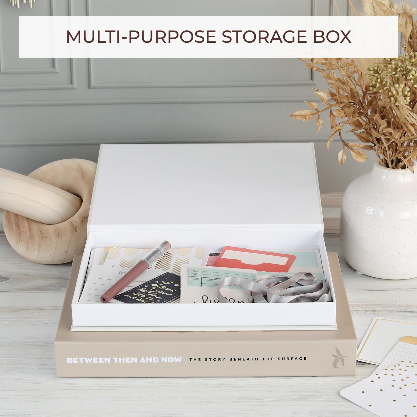 Decorative Faux Books Set of 2 – Aesthetic Storage Boxes for Home Decor, Coffee