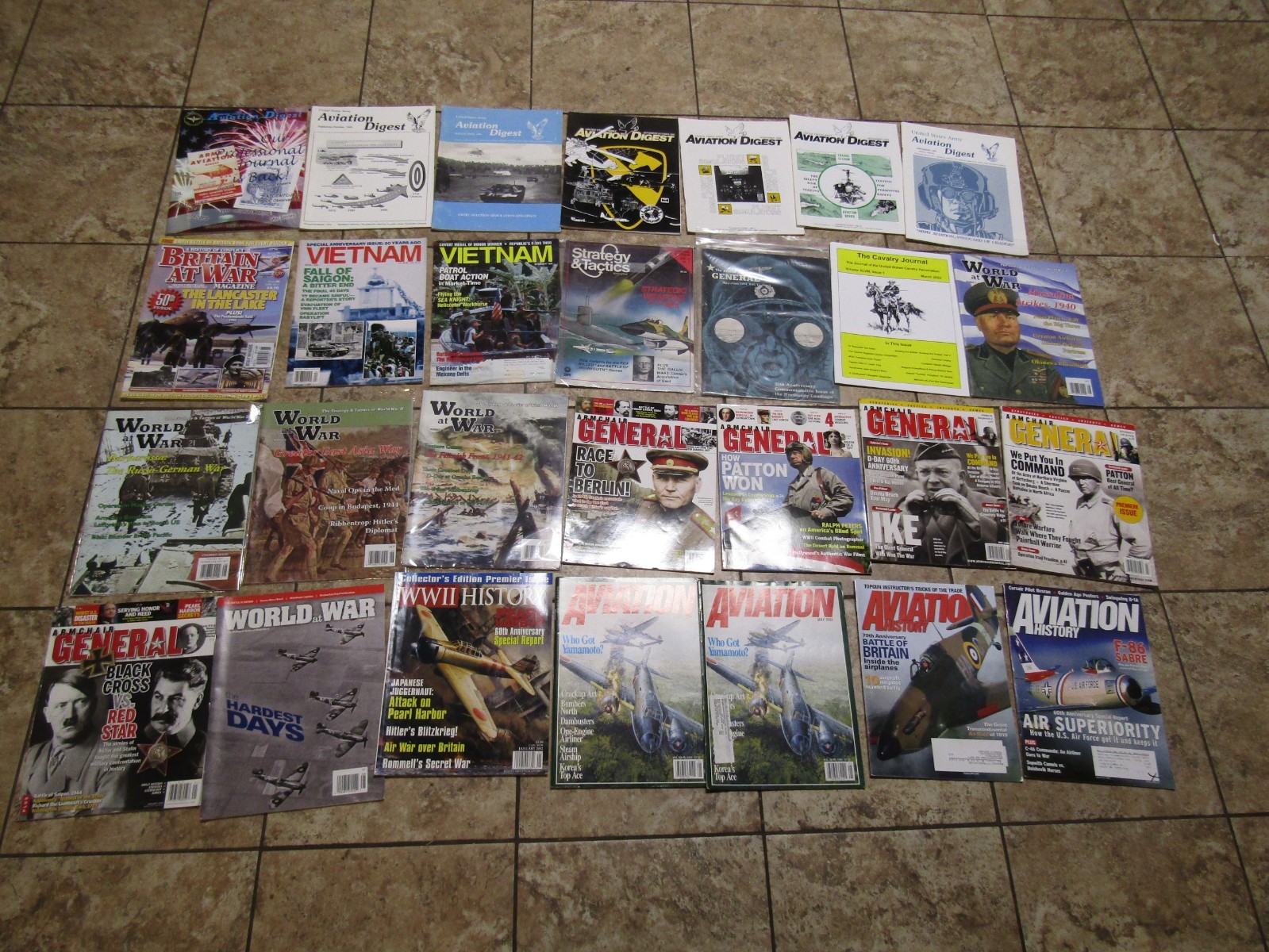 RARE MILITARY MAGAZINE SET OF 28 ARMCHAIR GENERAL WW2 VIETNAM AVIATION WAR OTHER