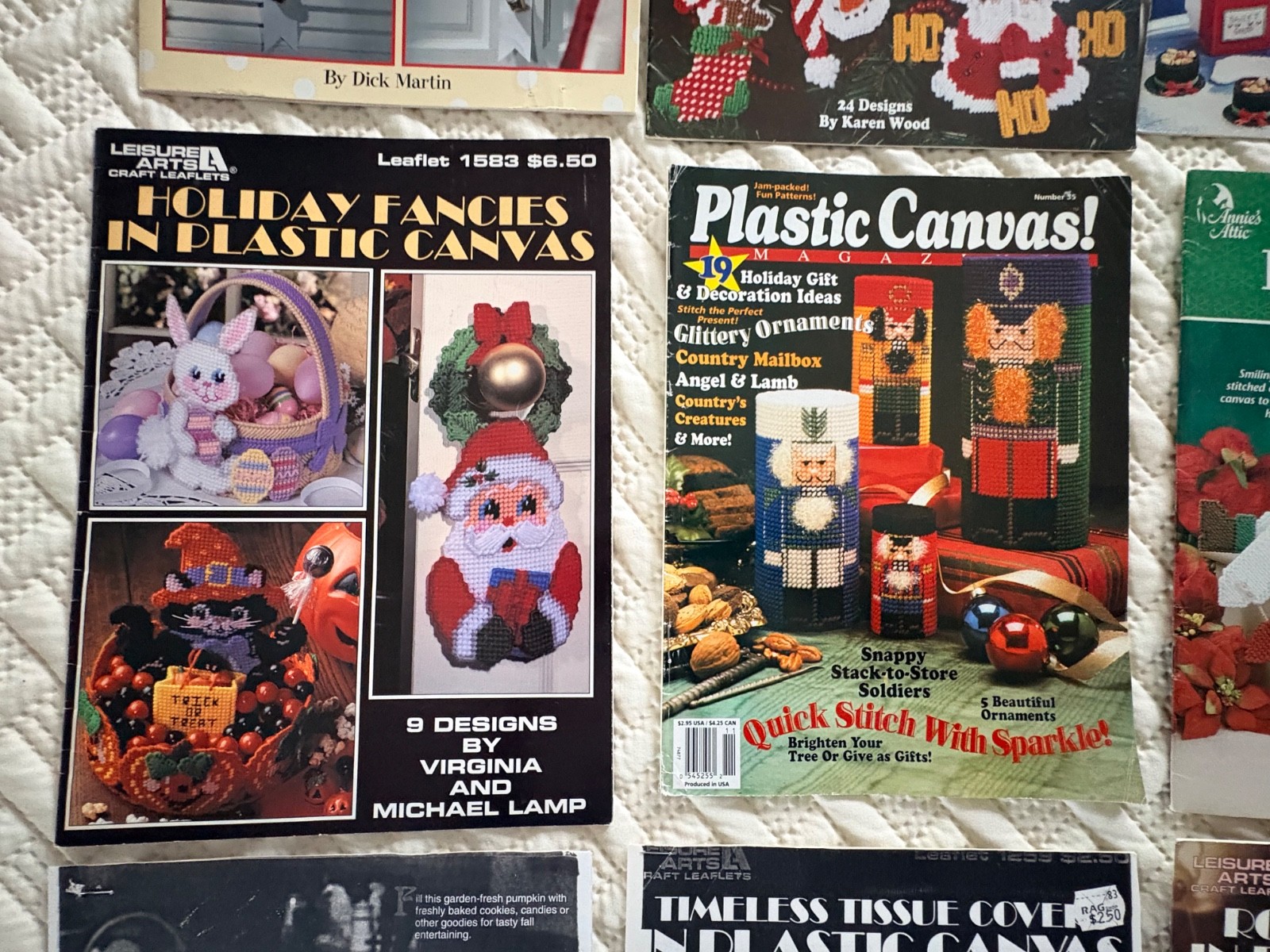 Lot PLASTIC CANVAS Project Books Patterns Christmas Holidays Hard Cover Leaflets