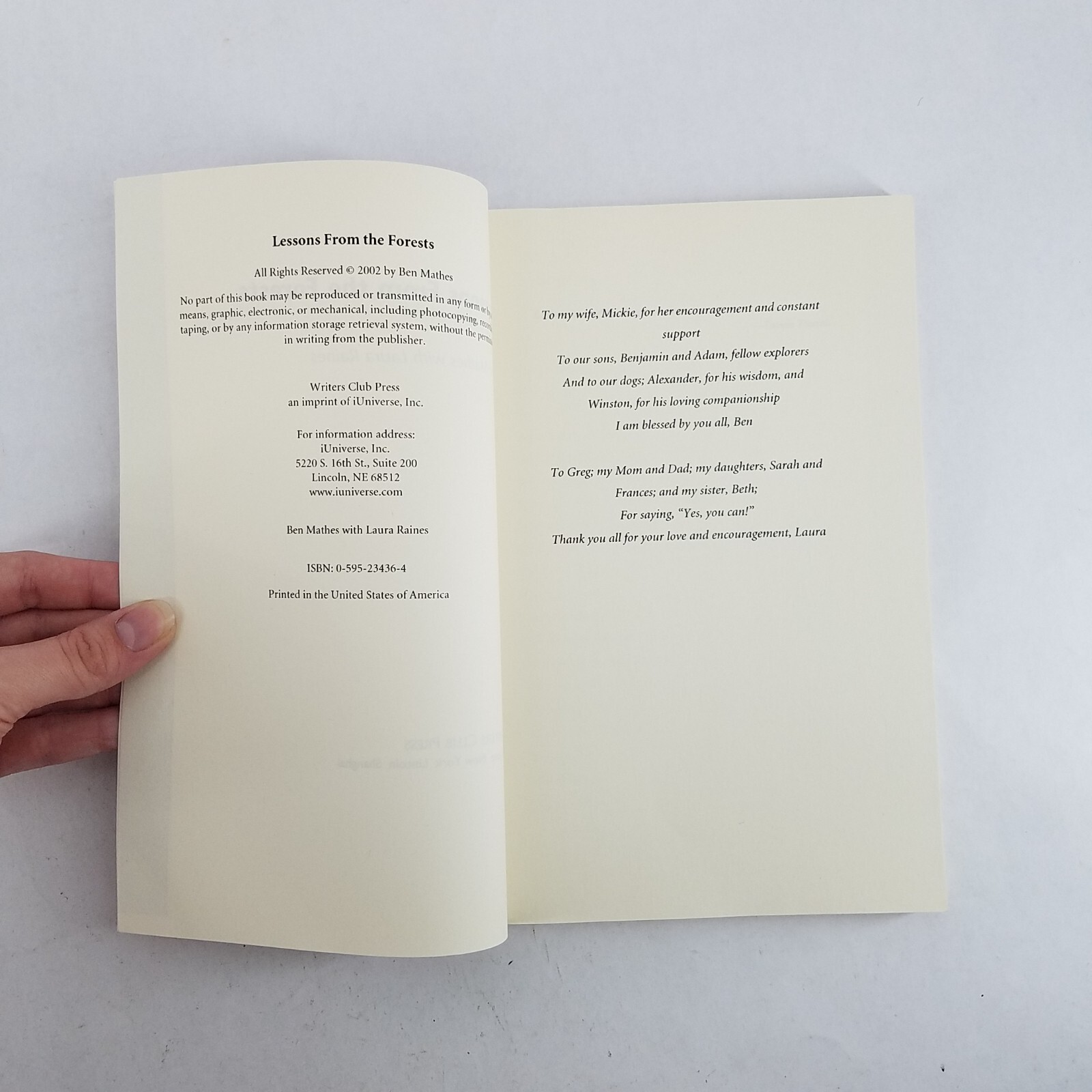 Lessons from the Forests – Softcover by Ben Mathes and Laura Raines – EXCELLENT