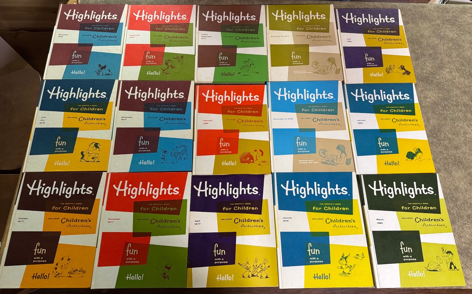 HIGHLIGHTS Monthly Book Children activities games 1970-80 lot 30 some hardcover