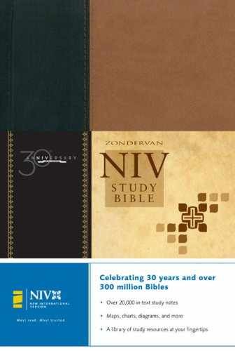 NIV Study Bible 30th Anniversary Edition – Hardcover, by Zondervan – Very Good