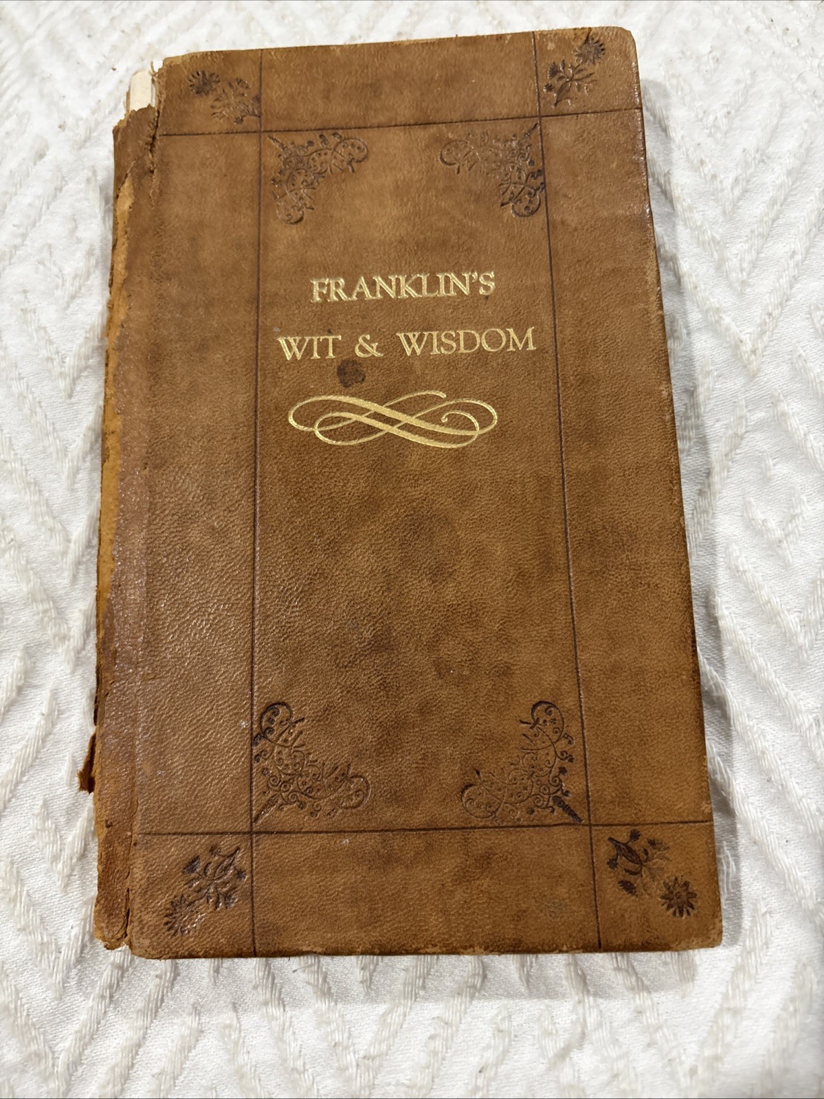 Franklins Wit & Wisdom Leather bound With Wood Cuts From James Crawhill