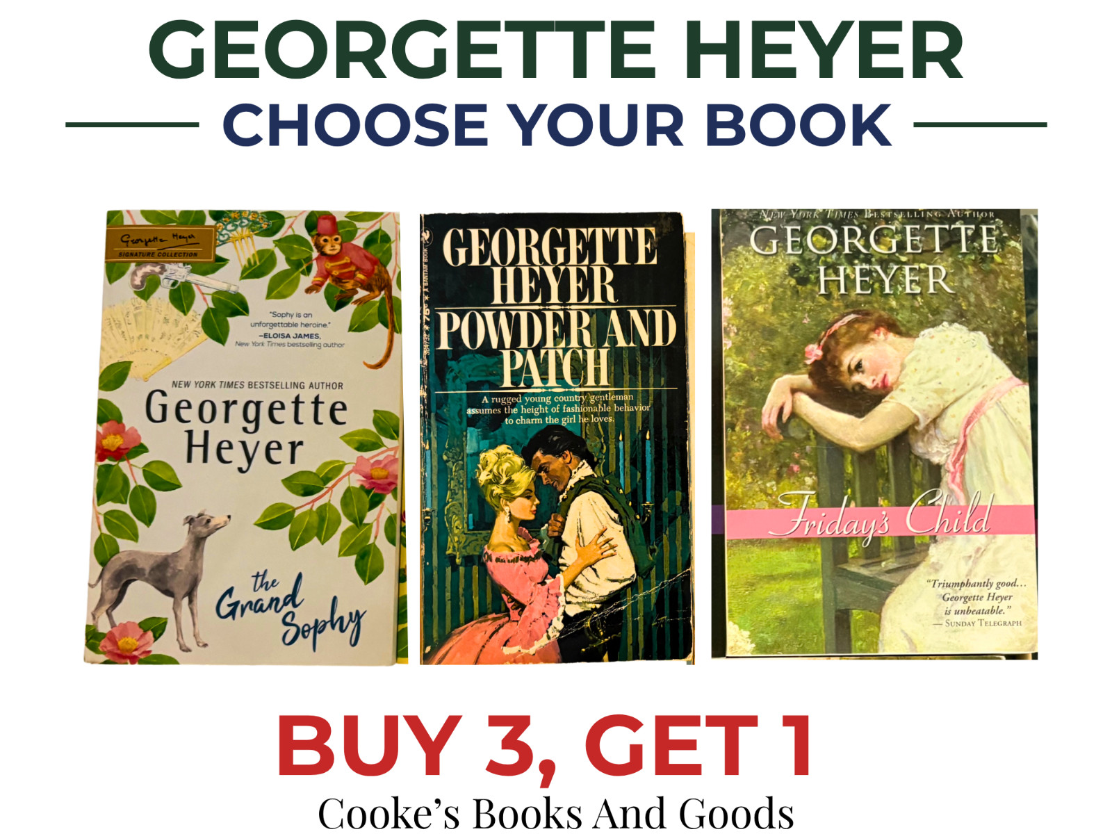 Georgette Heyer Books – Choose Your Book – Regency Romance Paperback Pick Title