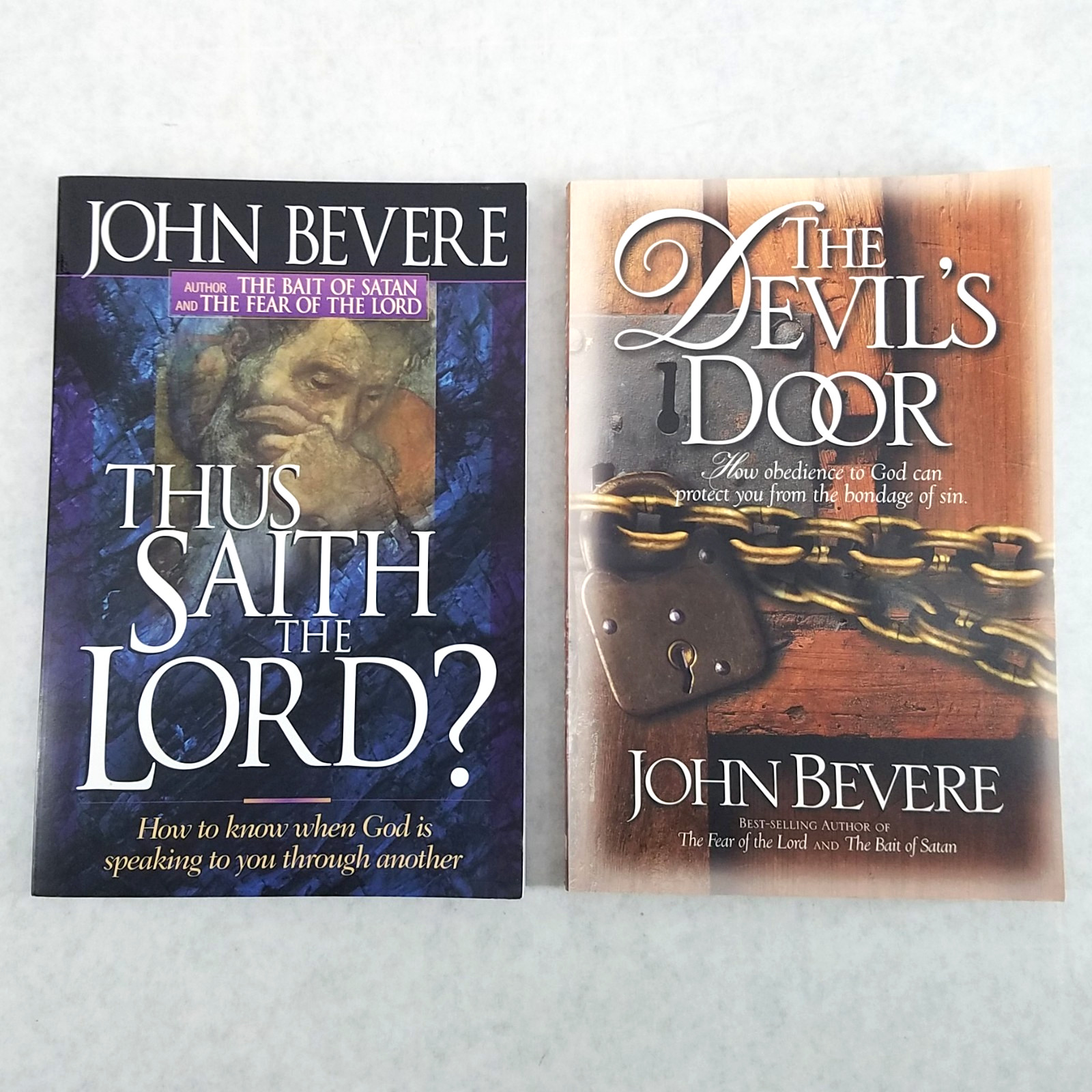 John Bevere Lot of 2 Softcovers Thus Saith the Lord? & Devil’s Door – NO MARKS