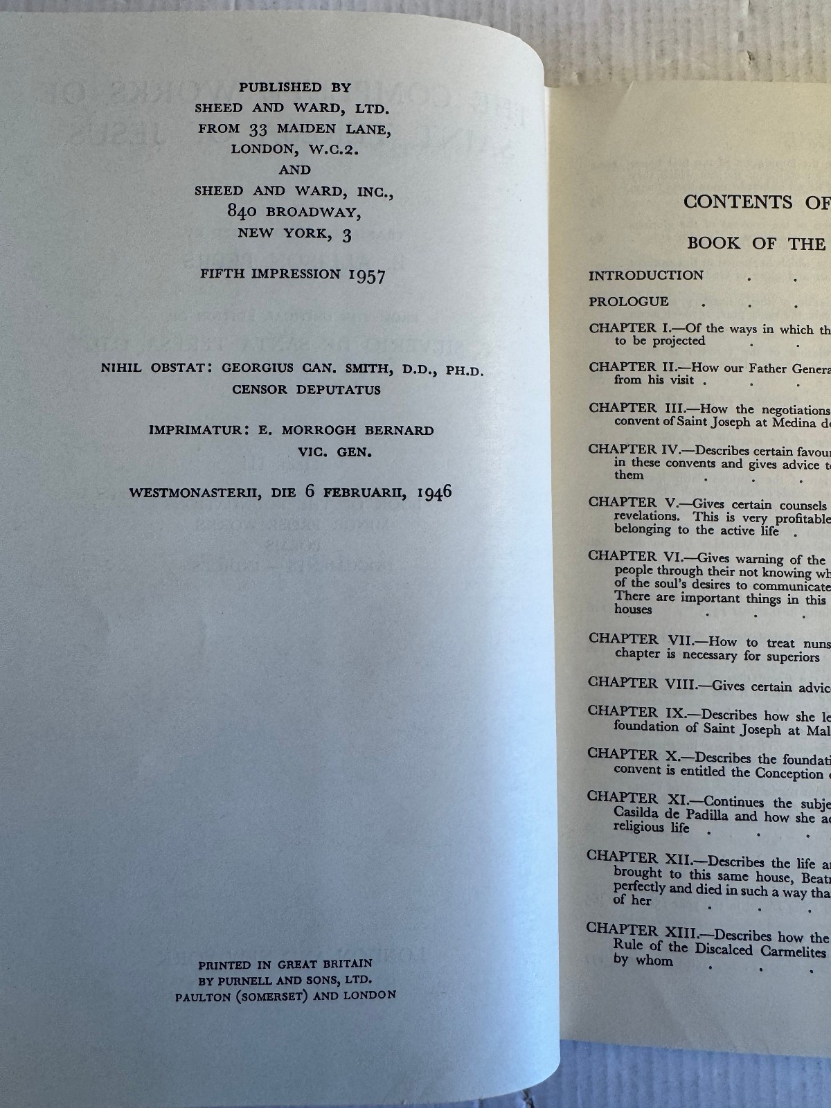 Complete Works of St Teresa Volume III HCDJ Very Good 1957 Sheed and Ward