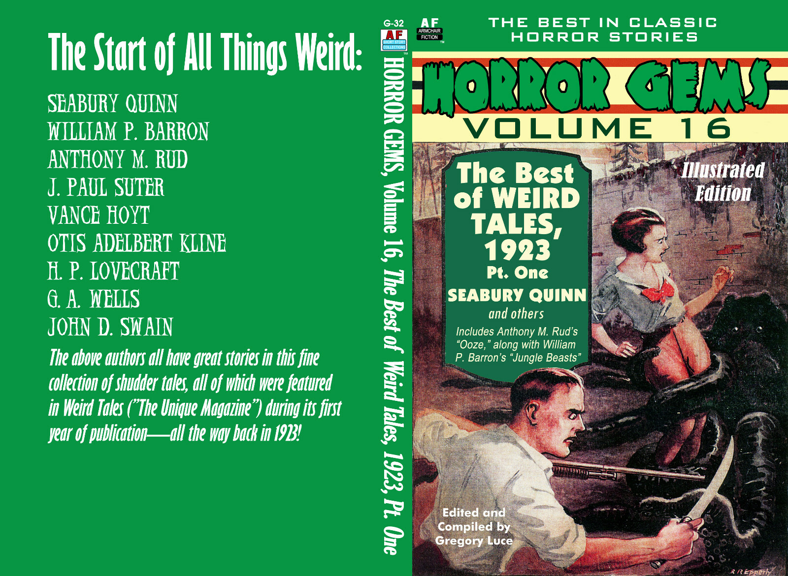 Armchair Fiction, HORROR GEMS, Vol. 16, The Best of Weird Tales 1923, Pt. One