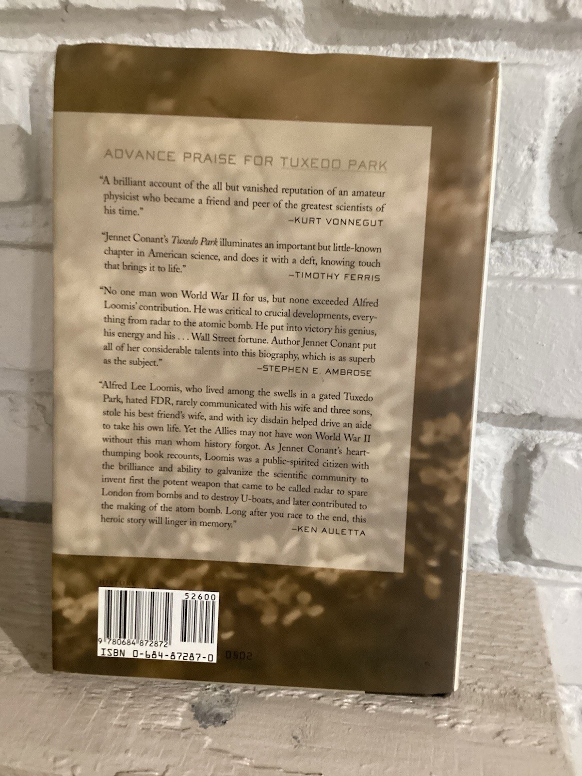 Tuxedo Park : A Wall Street Tycoon and – hardcover, Jennet Conant, 9780684872872