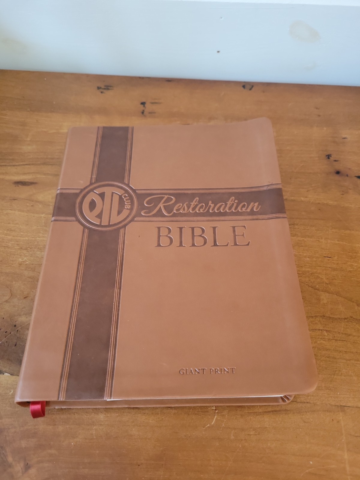 Giant Print Restoration Bible Brown Leather Soft Limited PTL Club MEV