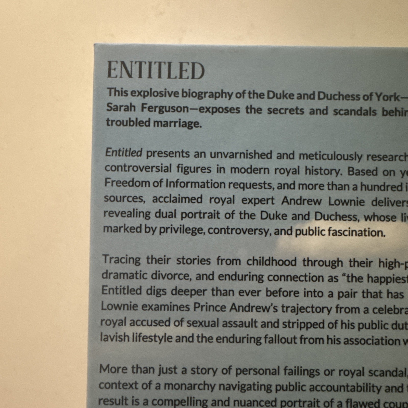 Entitled the Rise and Fall of the House of York Andrew Lownie Hardcover