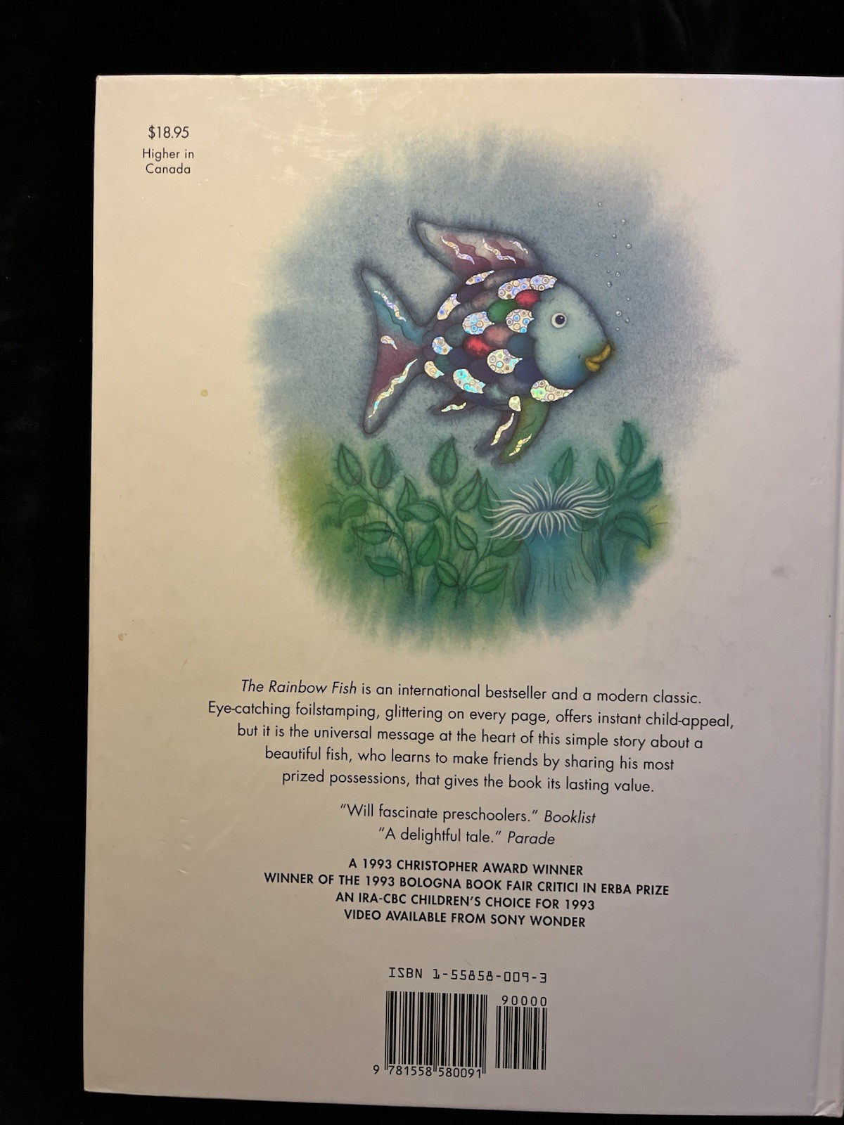 The Rainbow Fish -Picture bk by Marcus Pfister – Hardcover 1992-Won Many Awards