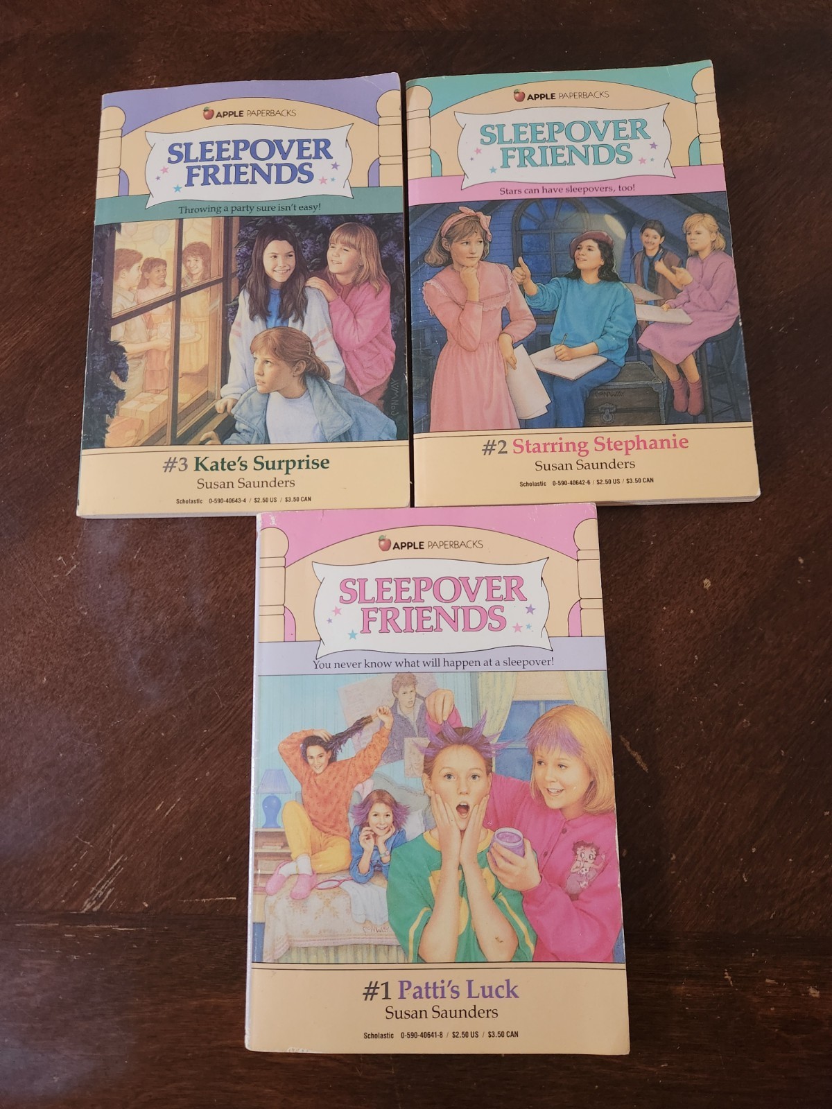 Vintage Sleepover Friends Book Lot Vol 1 2 3 Susan Saunders Scholastic Apple