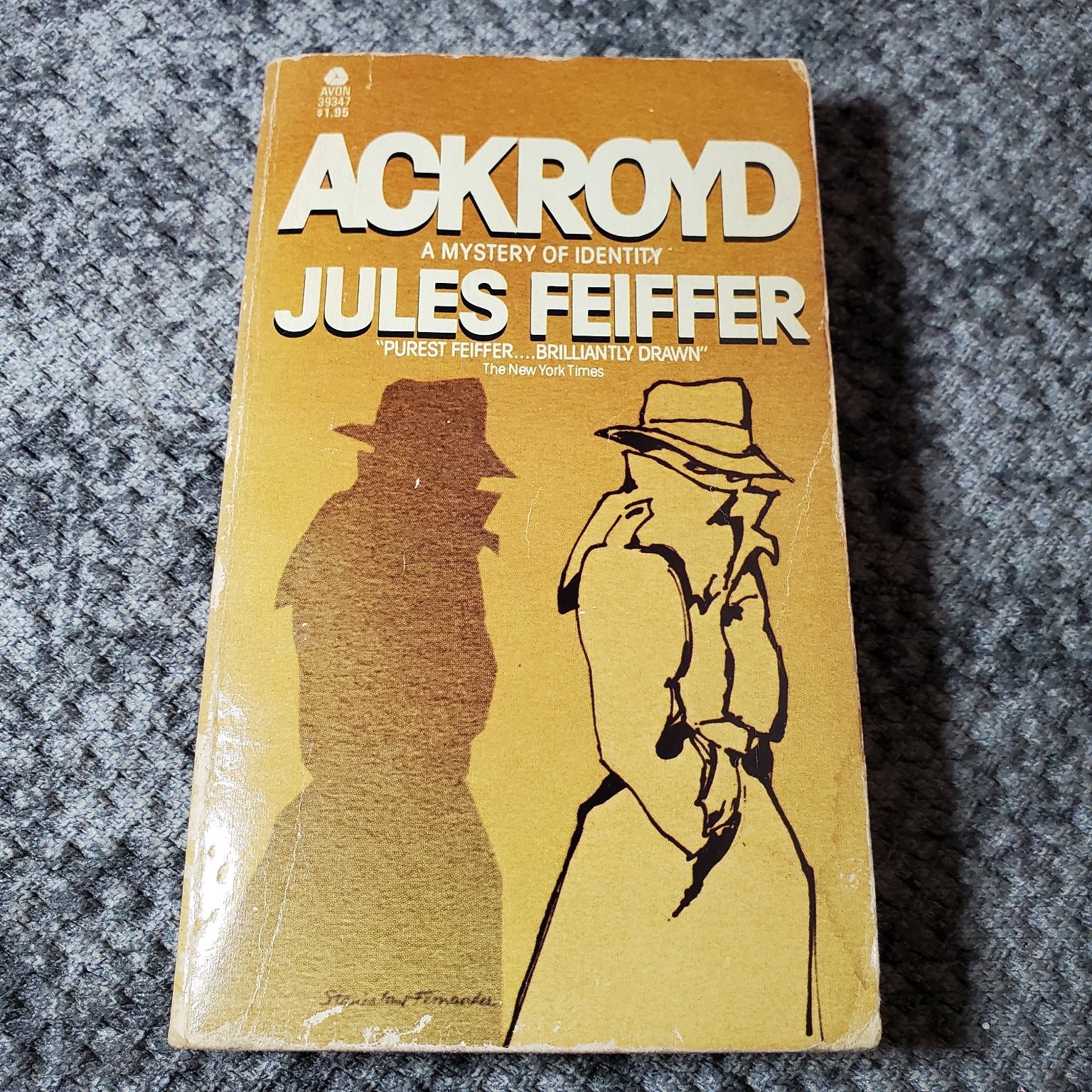 Ackroyd Jules Feiffer 1978 First Avon Printing Mystery Fiction Novel