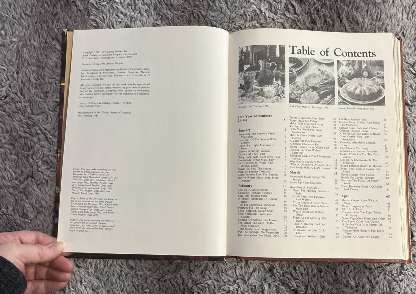 Southern Living 1981 Annual Recipes Hard Cover Book Vintage GC 340 Pages 8.5×11”