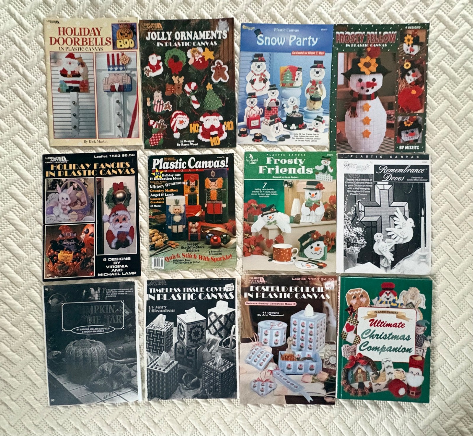 Lot PLASTIC CANVAS Project Books Patterns Christmas Holidays Hard Cover Leaflets