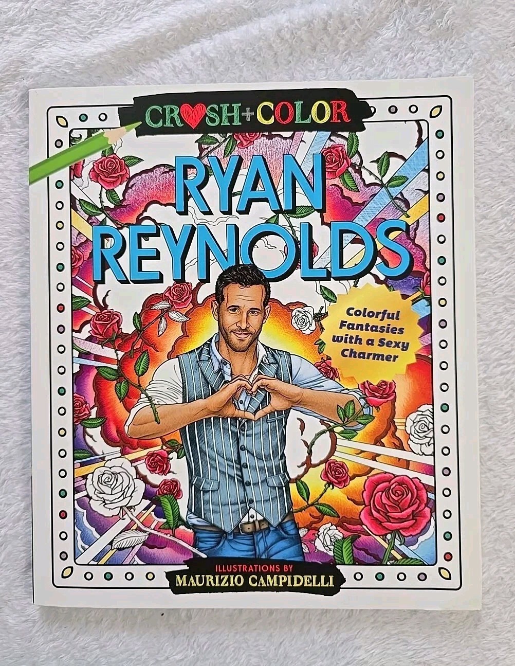 Crush and Color Ryan Reynolds Coloring Book Maurizio Campidelli Unused 35+ Pages