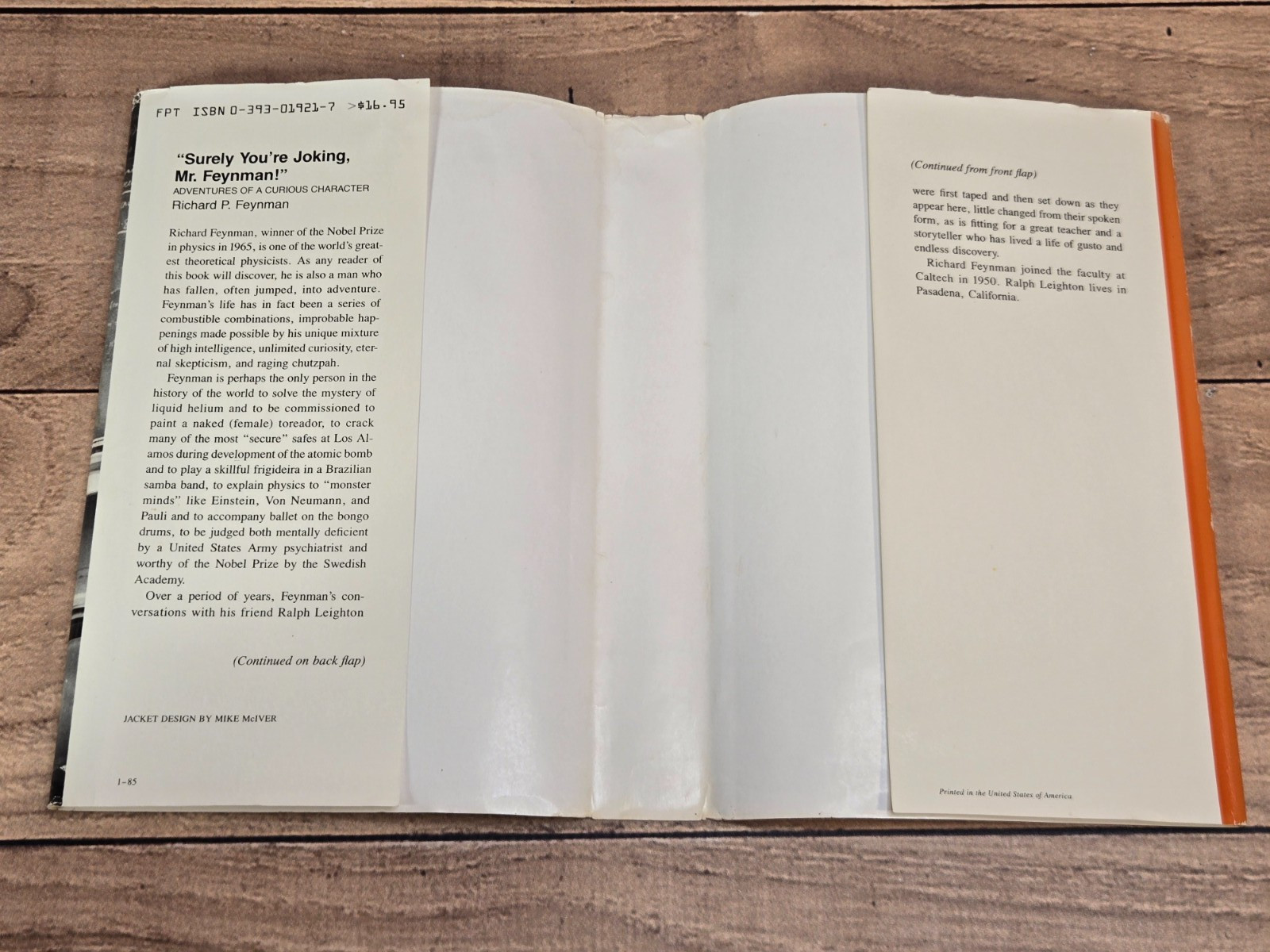 Vtg “SURELY YOU’RE JOKING, MR. FEYNMAN!” Richard Feynman 1985 HC/DJ Norton & Co.