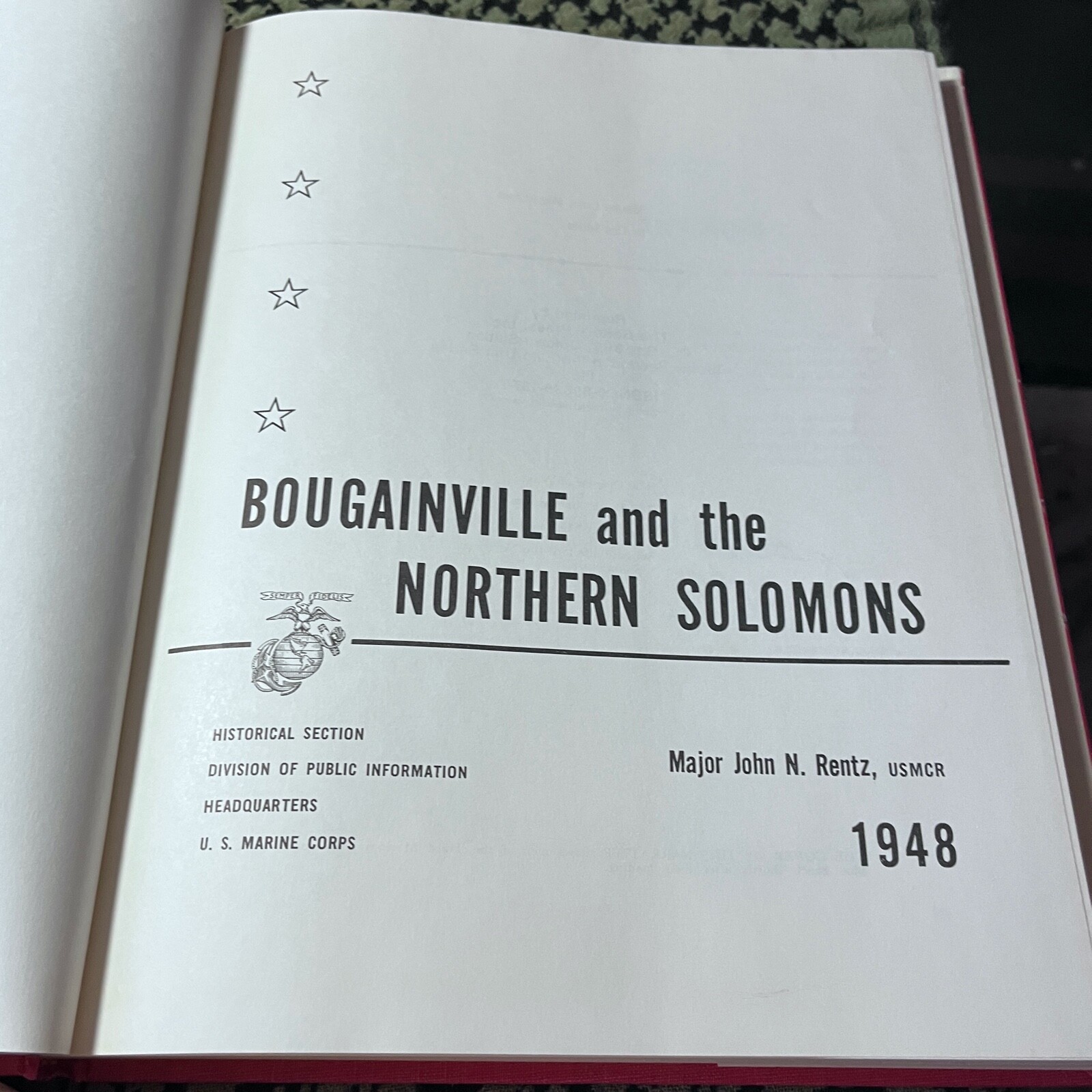 BOUGAINVILLE AND THE NORTHERN SOLOMONS USMC MONOGRAPH BATTERY PRESS REPRINT