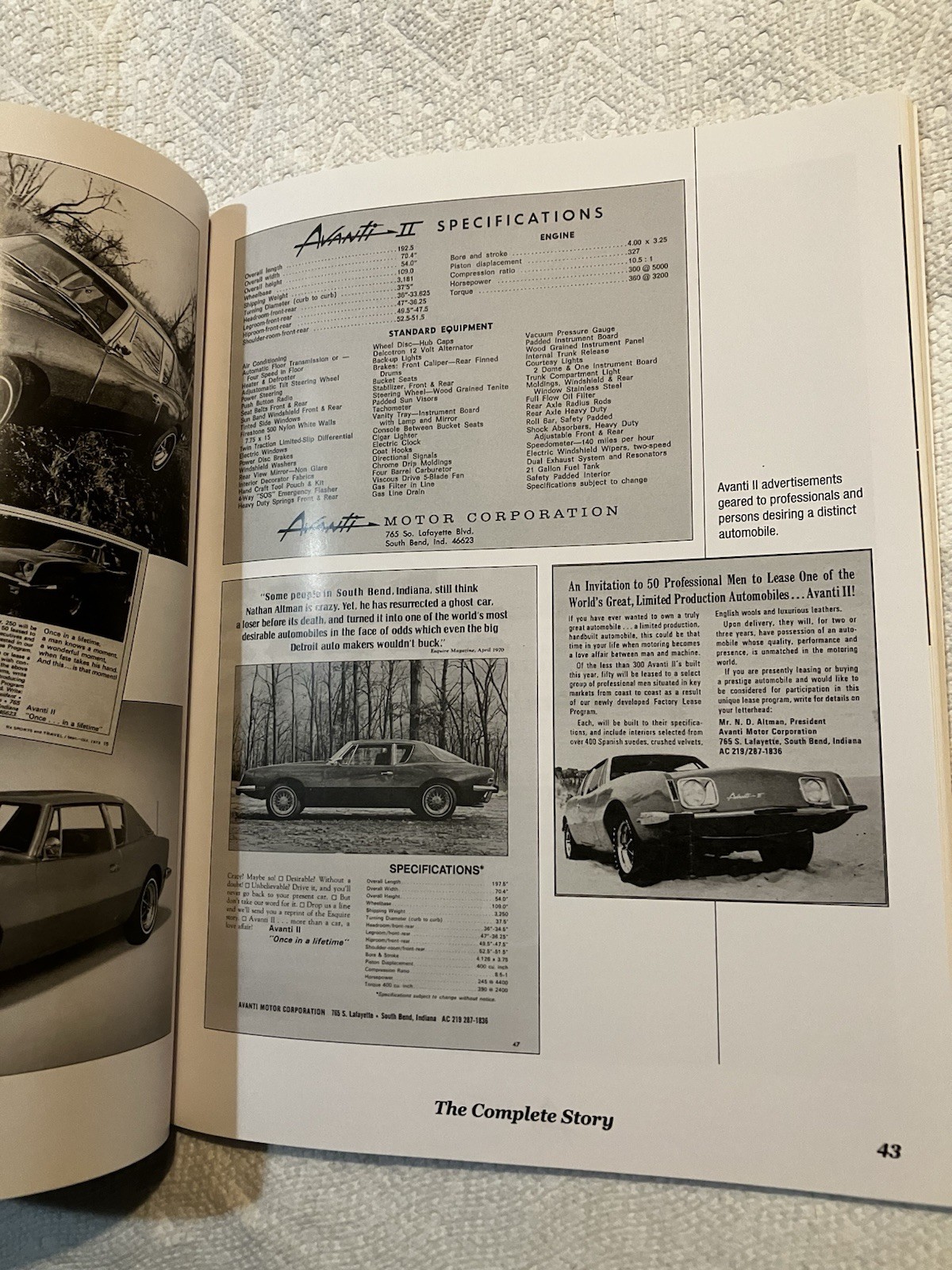 Studebaker AVANTI 2008 Book~ History Advertisements Designs Photos Production