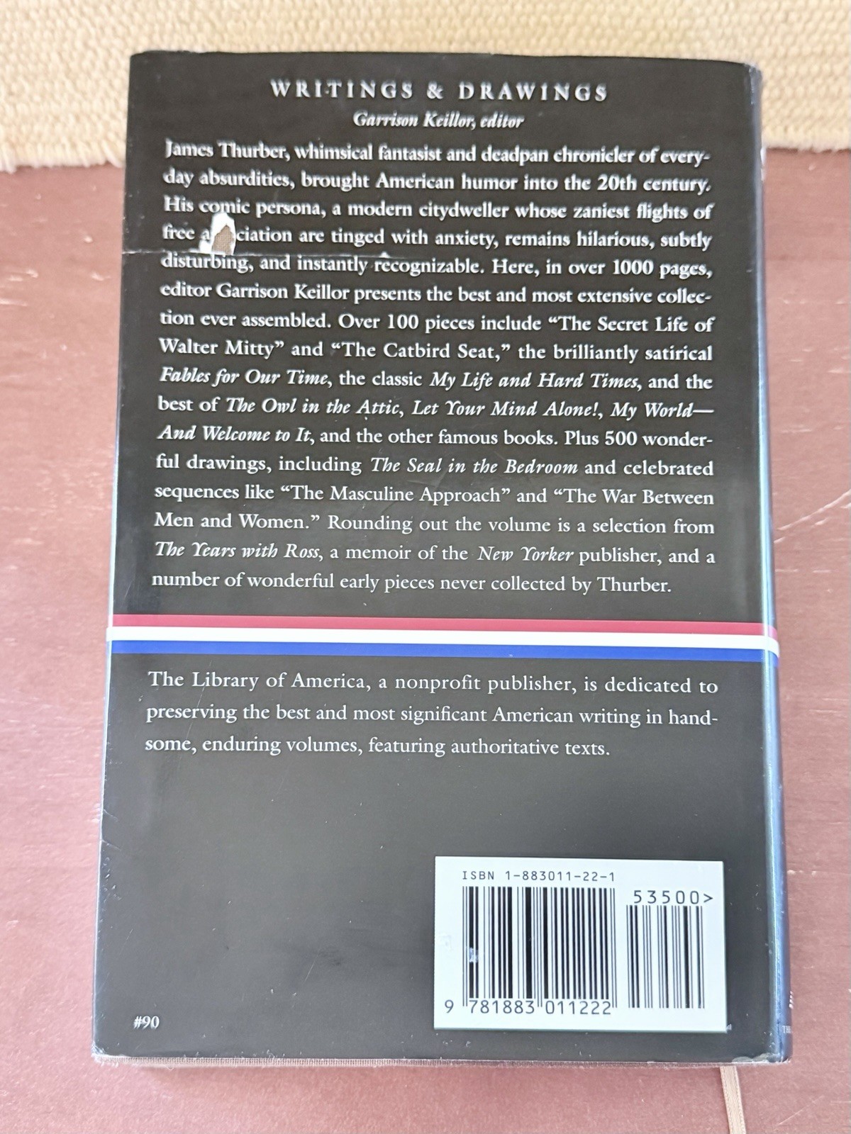 James Thurber : Writings and Drawings (LOA #90) HC/DJ 1996 First Printing