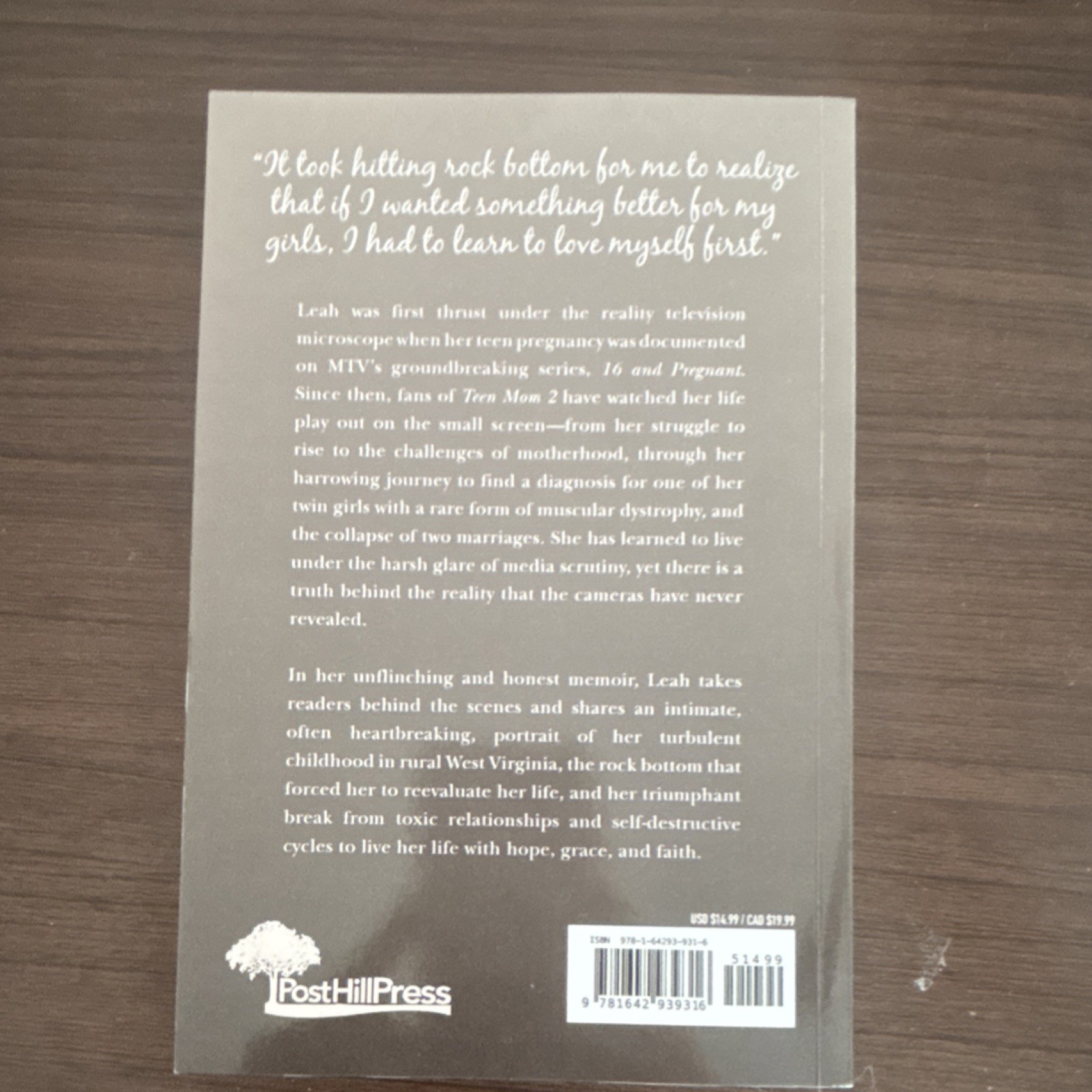 Leah Messer Hope, Grace & Faith Paperback Post Hill Press 2020 Memoir