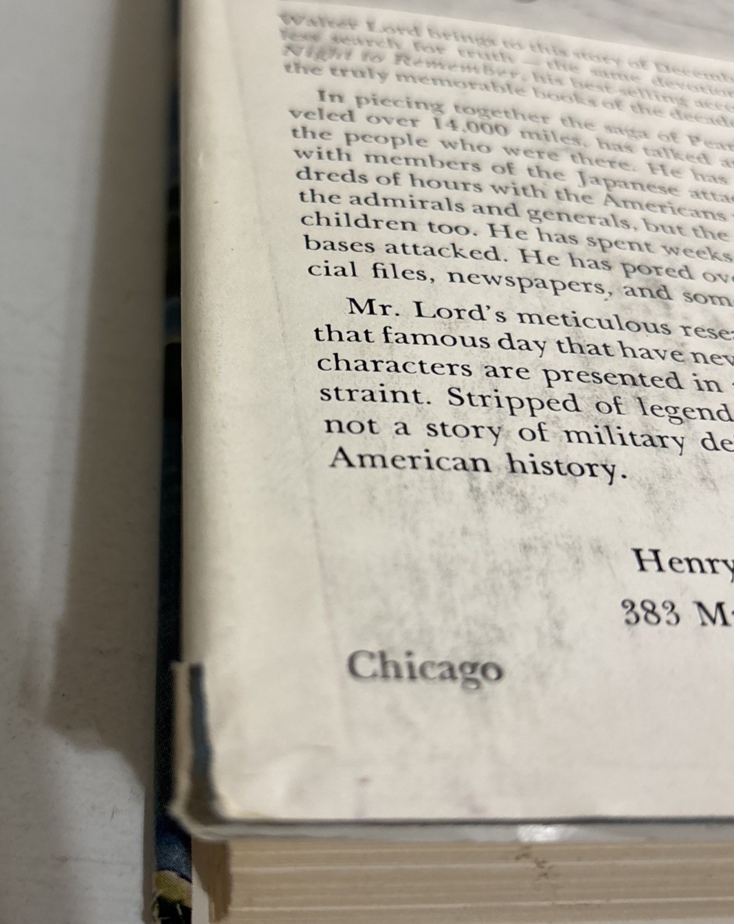 Day of Infamy by Walter Lord – 1957 Hardcover Dust Jacket Henry Holt And Co