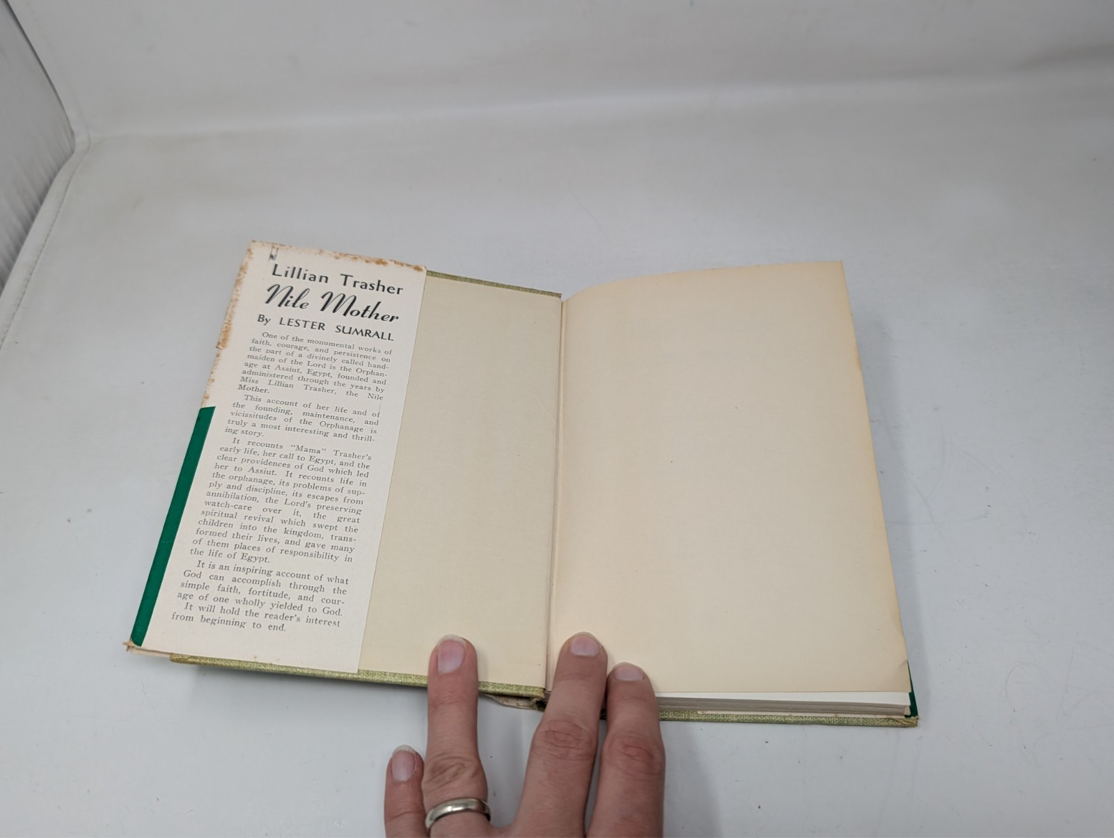 Lillian Trasher The Nile Mother Lester Sumrall Hc 1951 Christian Biography VTG