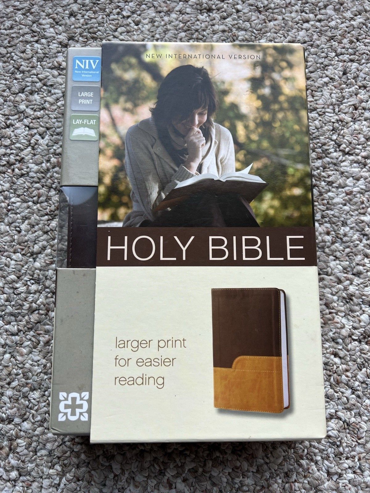 ⭐️Zondervan NIV Large Print Bible-Holy Bible-Leathersoft-Italian Duotone-READ⭐️