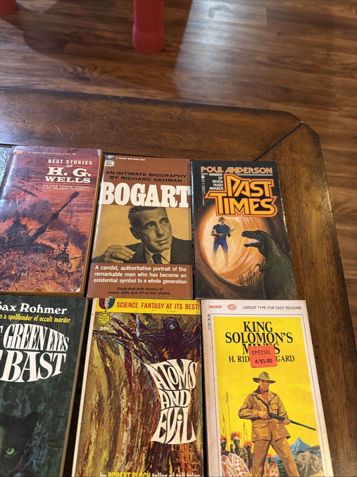 Lot Of 9 1970s 1960s Sci Fi Books Rohmer, Leiber, Wells, Poe, Bloch