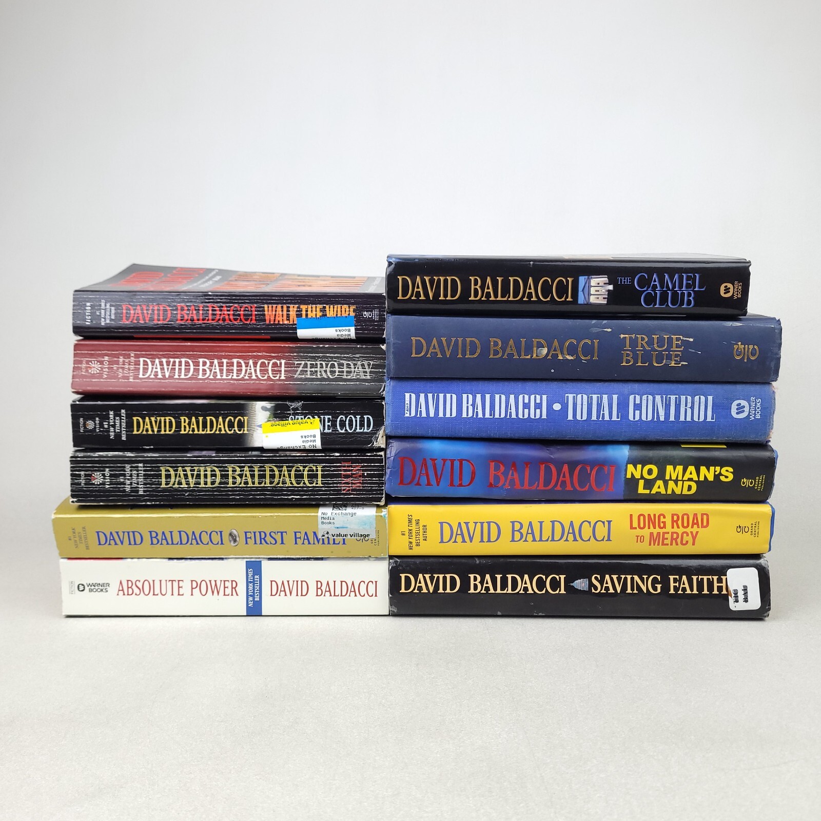 12 David Baldacci Books Lot Hardcovers and Paperbacks with Dust Jackets