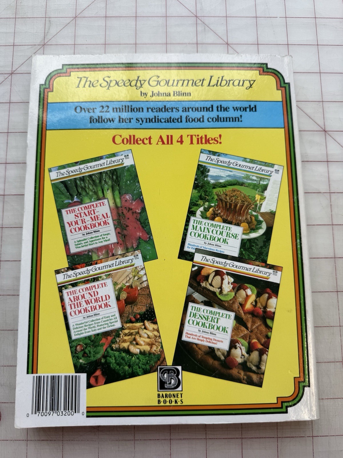 The Complete Main Course Cookbook Johna Blinn 1987 Speedy Gourmet Library