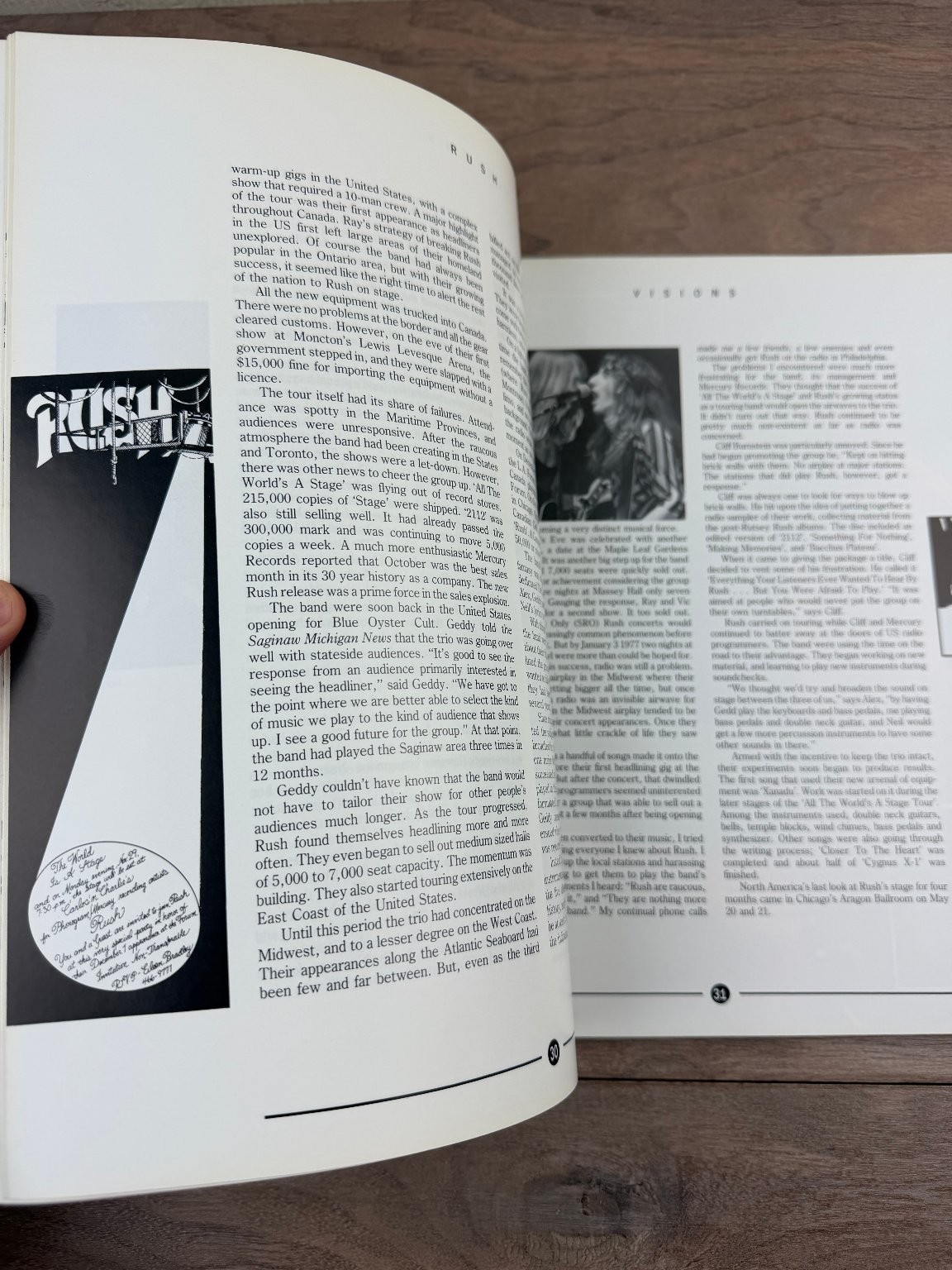 Rush Visions The Official Biography Bill Banasiewicz 1989 Omnibus Press Music
