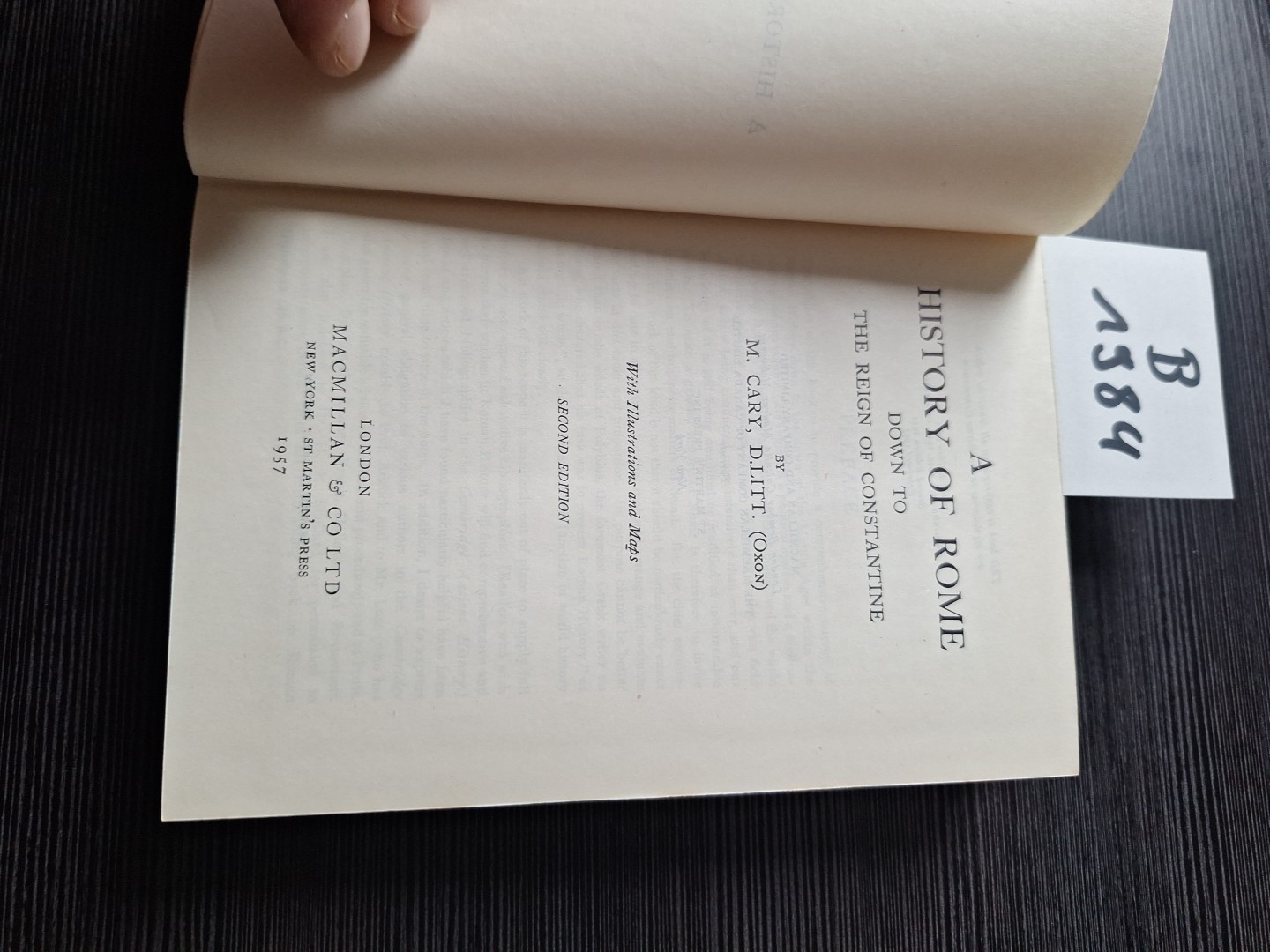 A History of Rome by M. Cary – Second Edition 1957