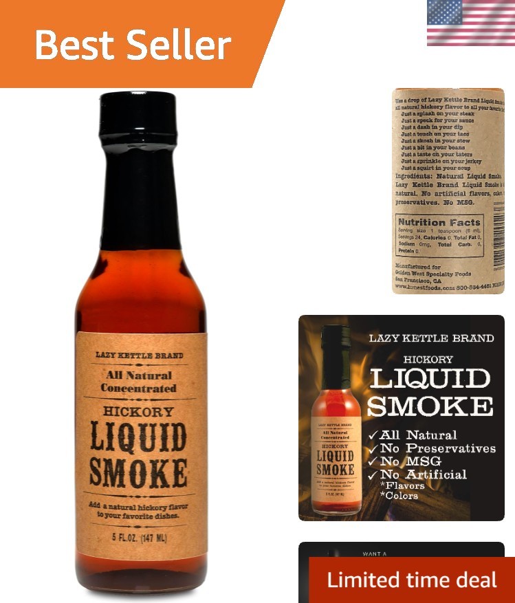 All-Natural Hickory Liquid Smoke – 5 Oz for Flavorful Cooking Adventures