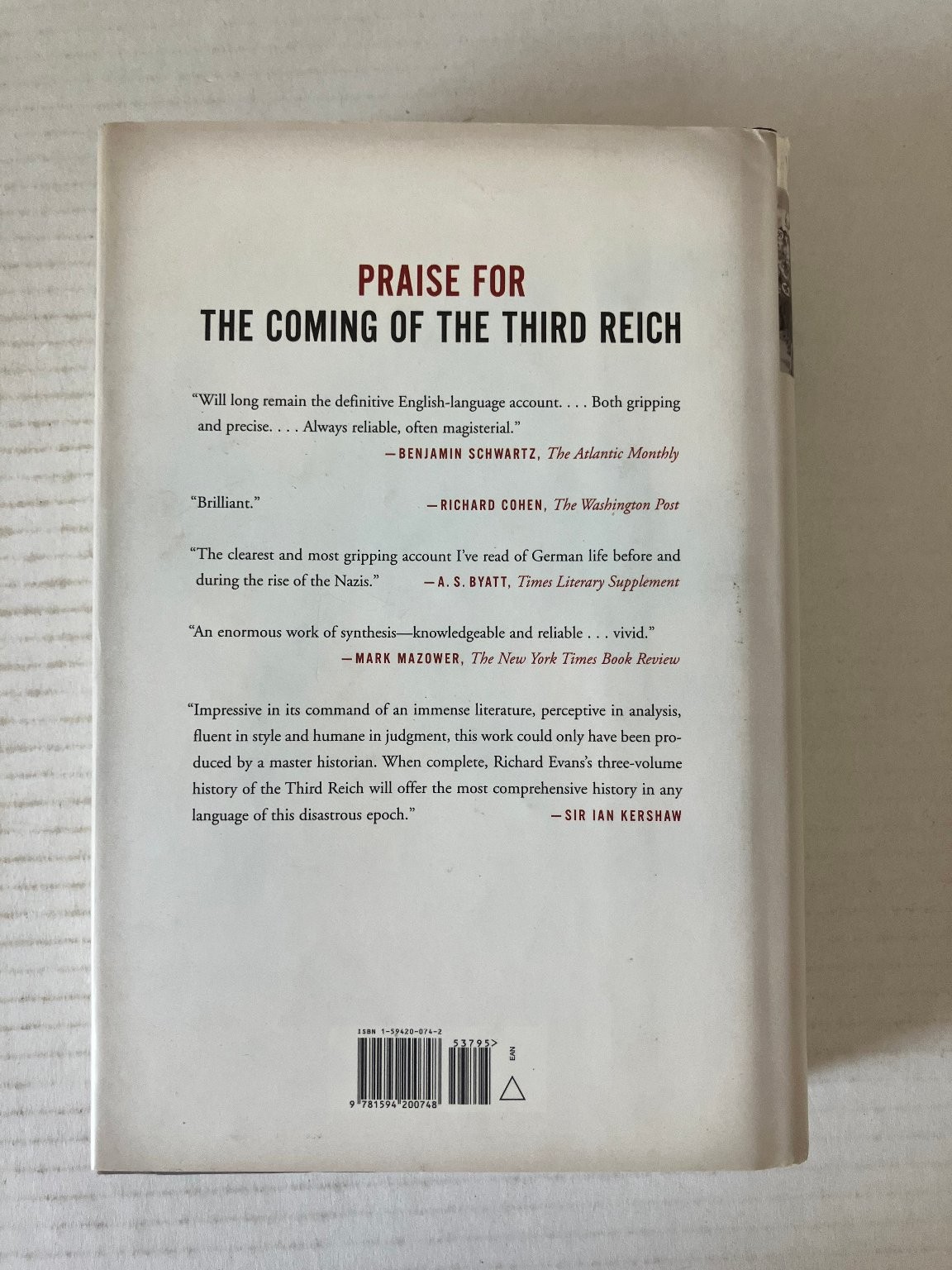 The Third Reich in Power Richard J. Evans 2005 First Printing History WWII HC
